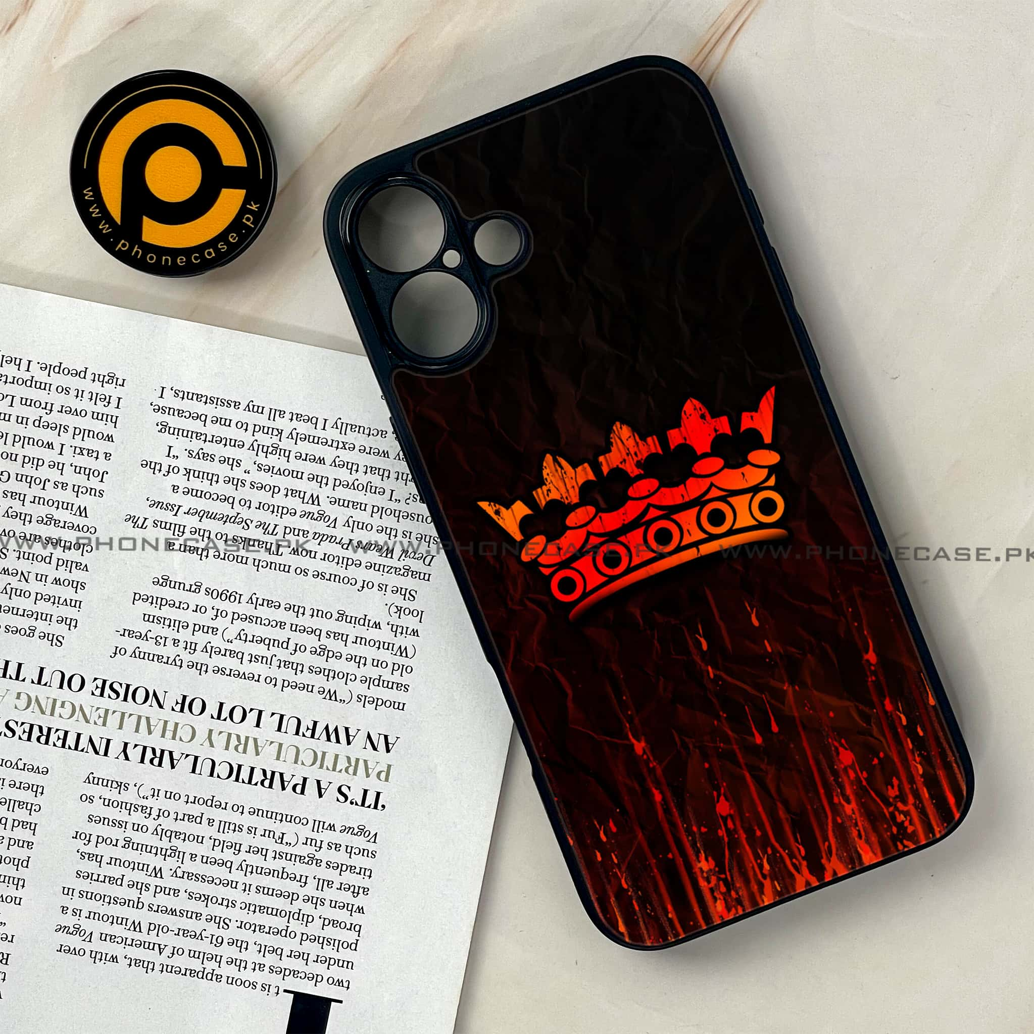 iPhone 16 Plus - King 2.0 Series - Premium Printed Glass soft Bumper shock Proof Case