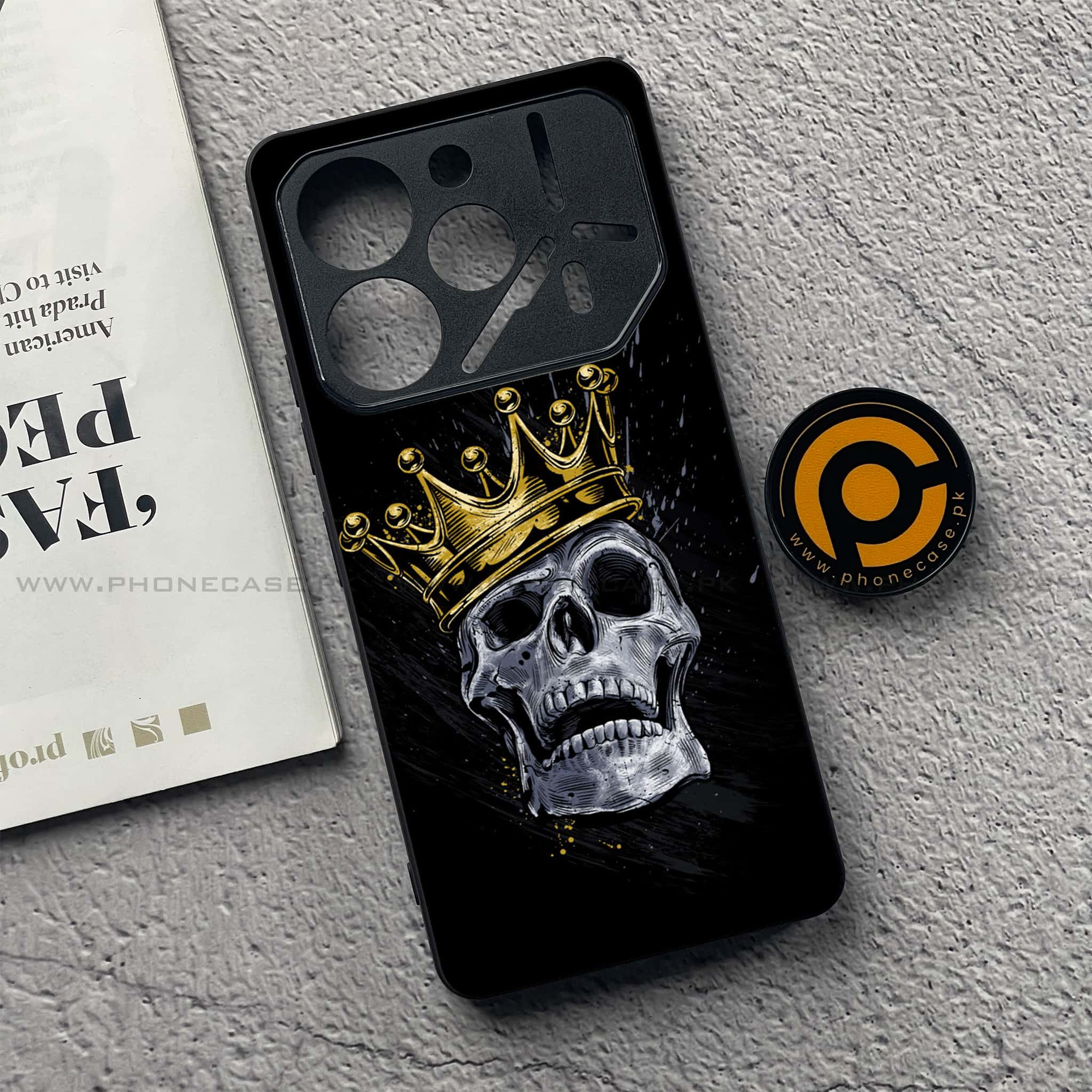 Tecno Pova 6 - King 2.0 Series - Premium Printed Glass soft Bumper shock Proof Case