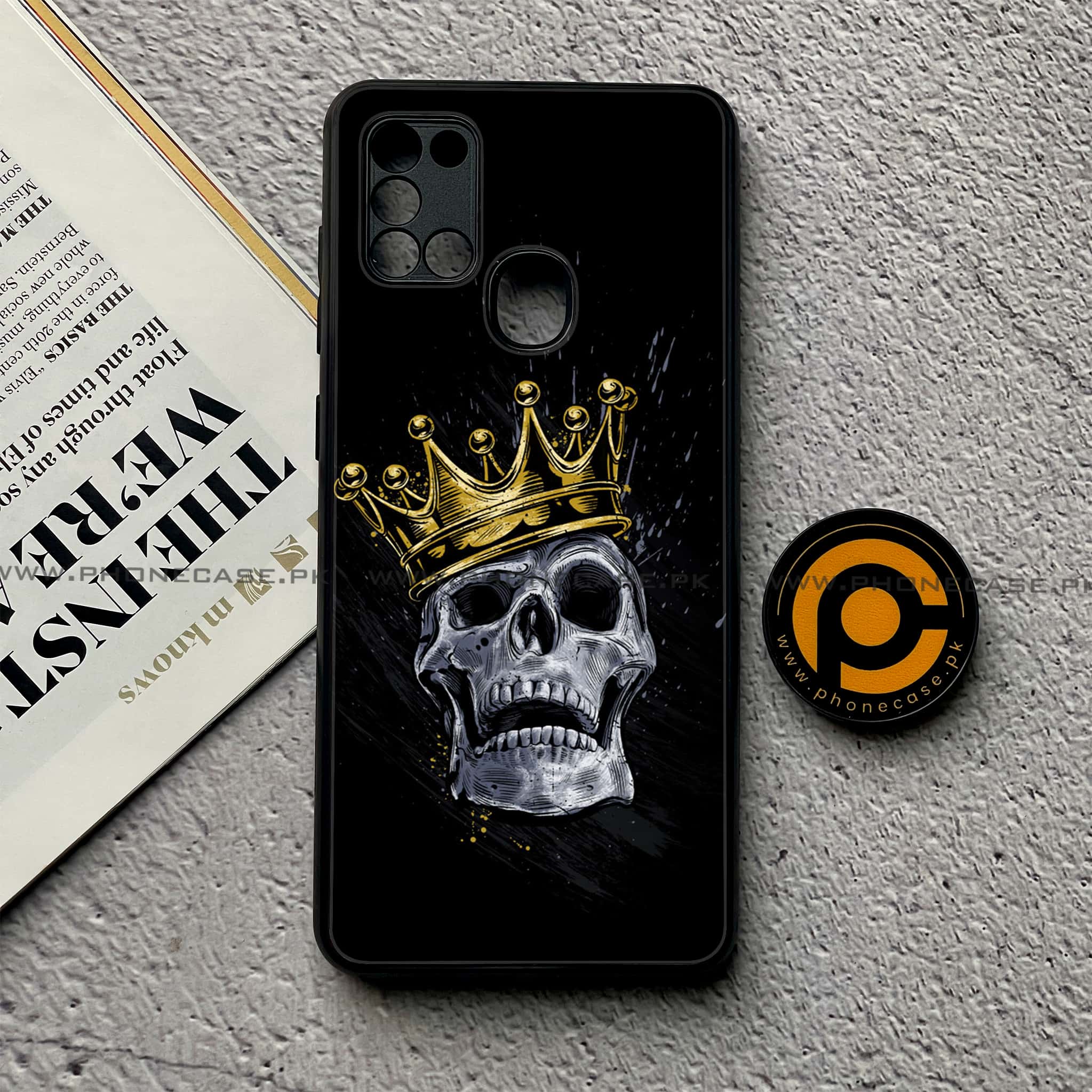 Samsung Galaxy A21s - King Series - Premium Printed Glass soft Bumper shock Proof Case