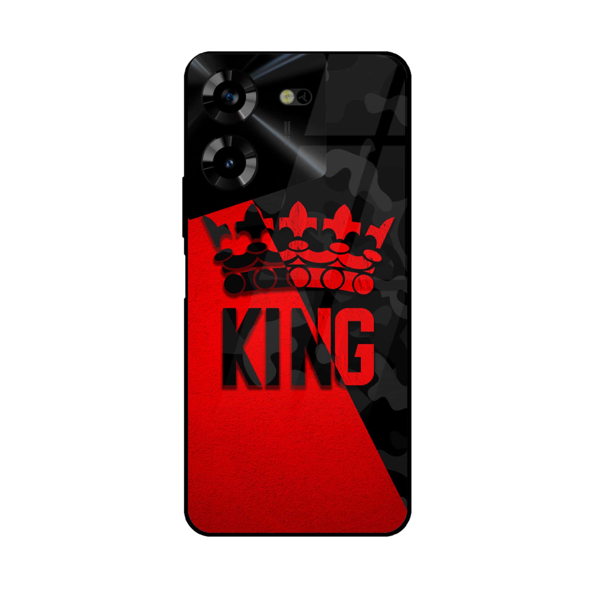 Tecno Pova 5 Pro - king 2.0 Series - Premium Printed Glass soft Bumper shock Proof Case