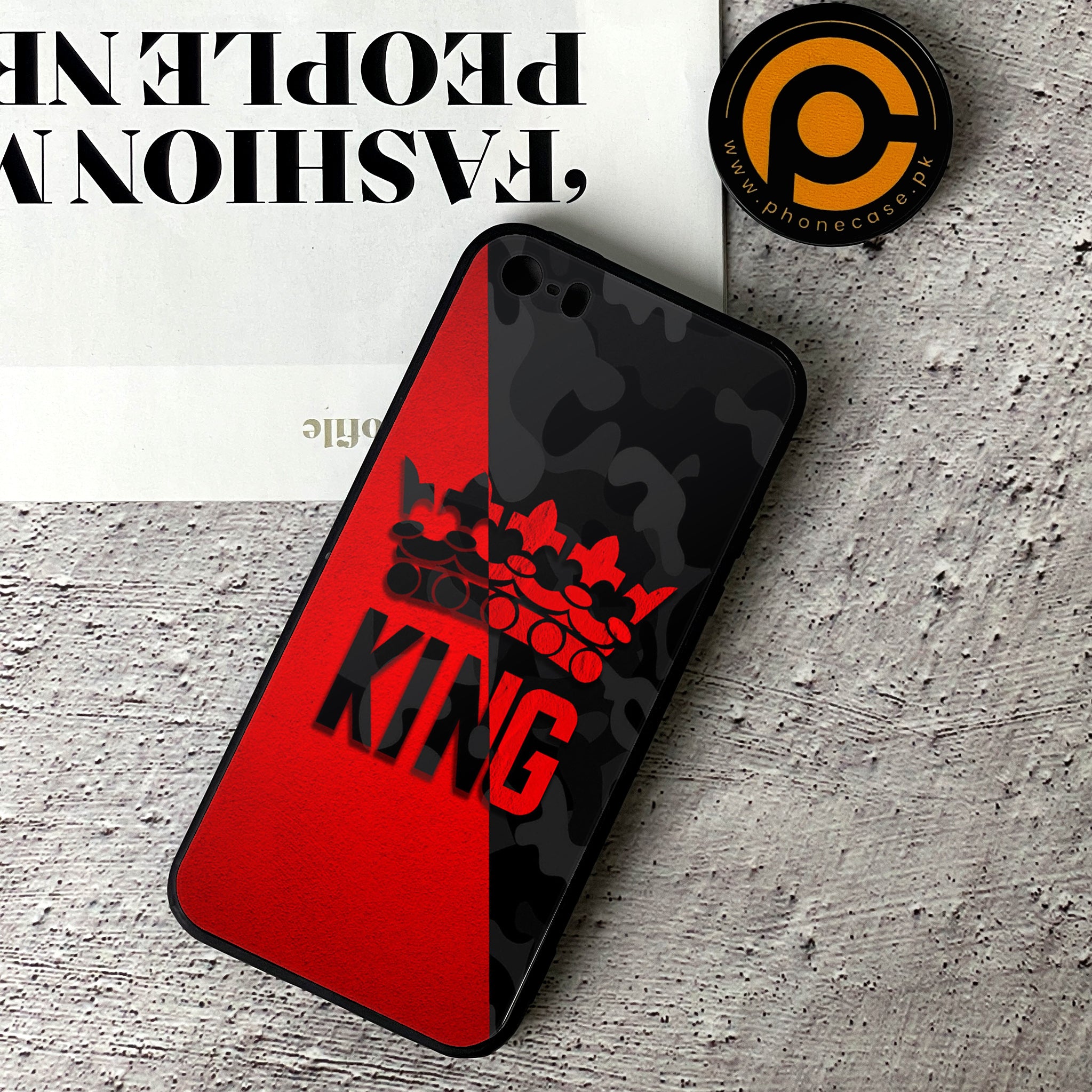 iPhone 5/5c/5s - King 2.0 Series - Premium Printed Glass soft Bumper shock Proof Case