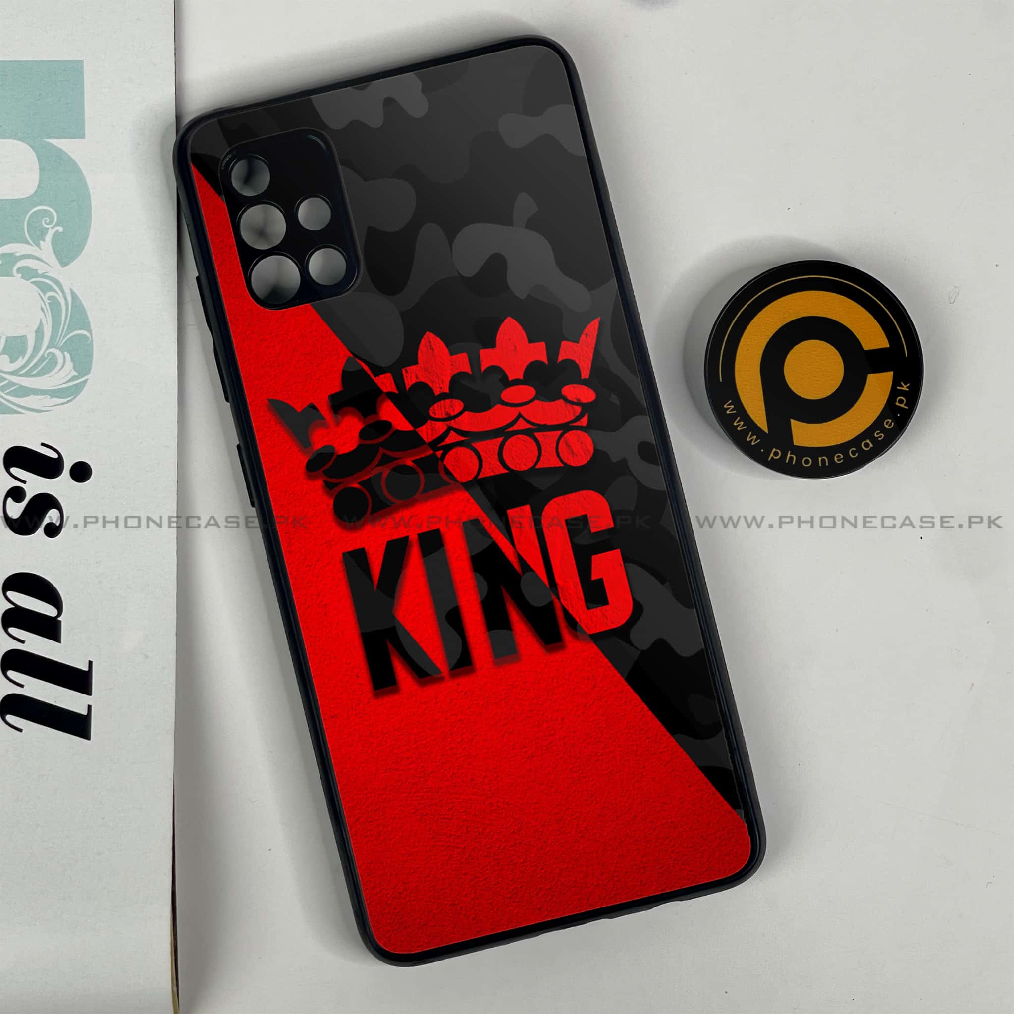 Samsung Galaxy A51 - King Series V 2.0  Series - Premium Printed Glass soft Bumper shock Proof Case