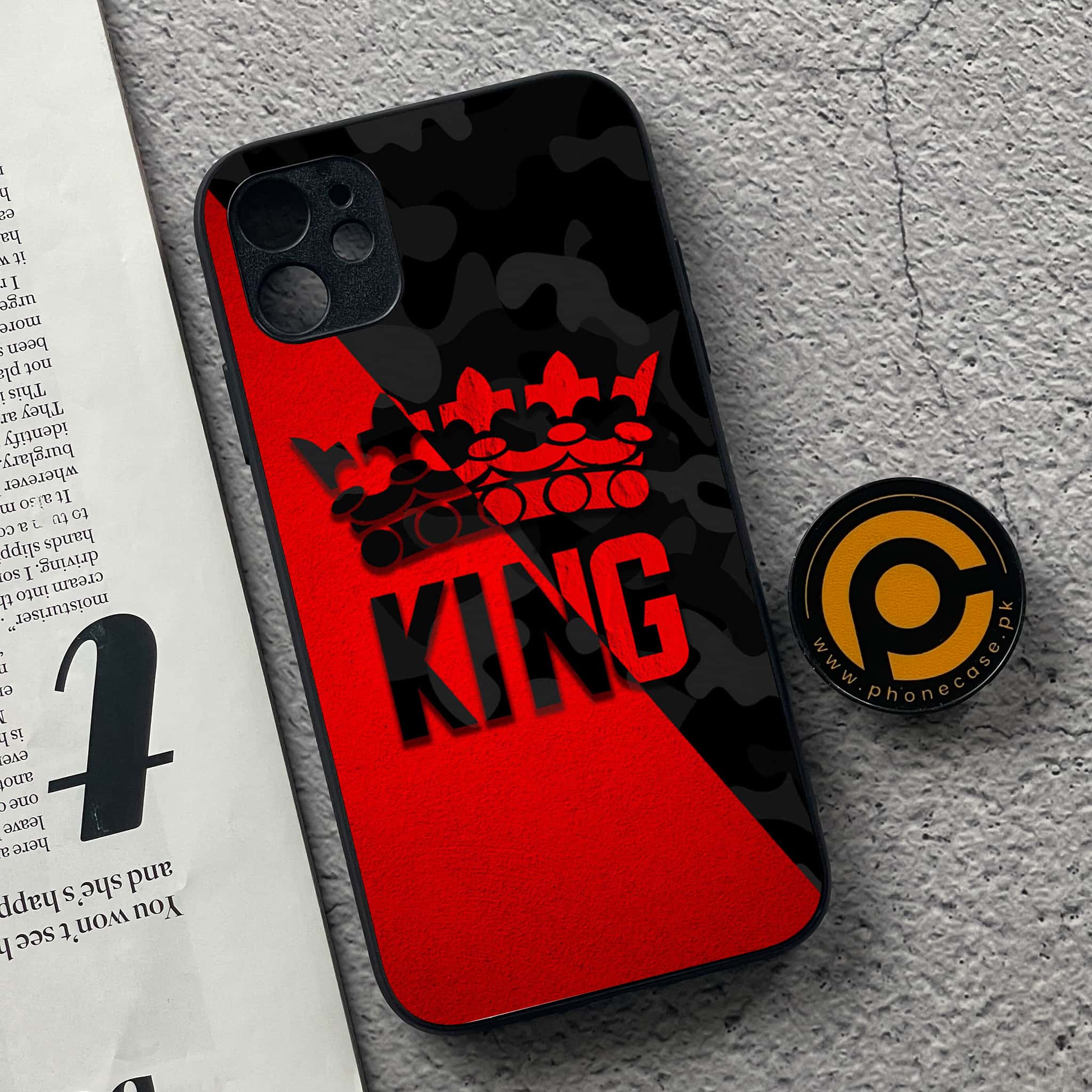 iPhone 11  King Series v2.0 Premium Printed Glass soft Bumper shock Proof Case