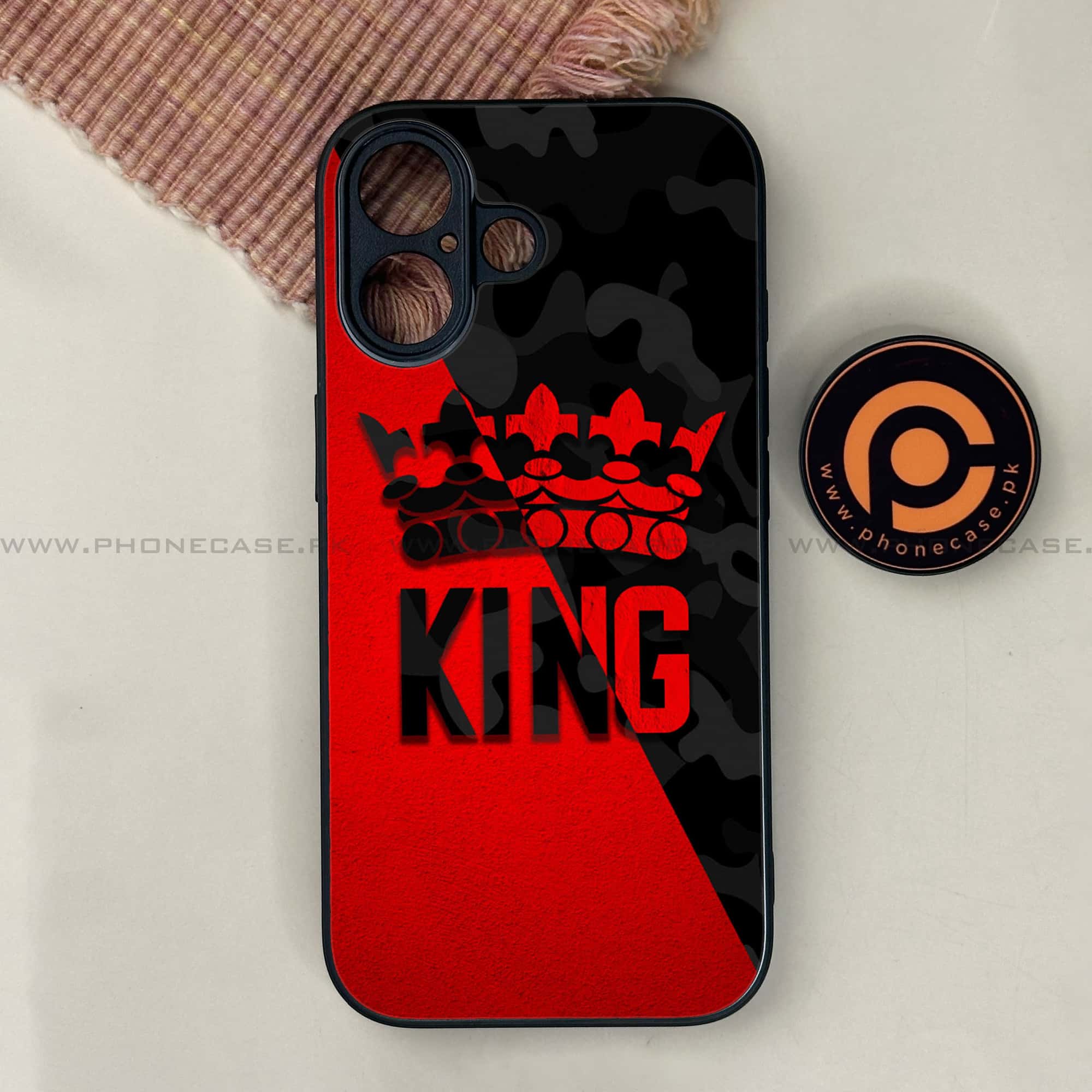iPhone 17 - King 2.0 Series - Premium Printed Glass soft Bumper shock Proof Case