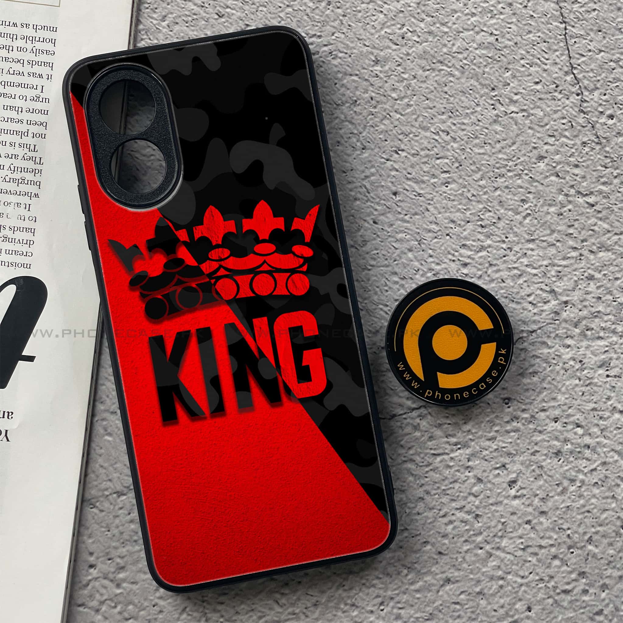 Oppo A18 4G - King 2.0 Series - Premium Printed Glass soft Bumper shock Proof Case