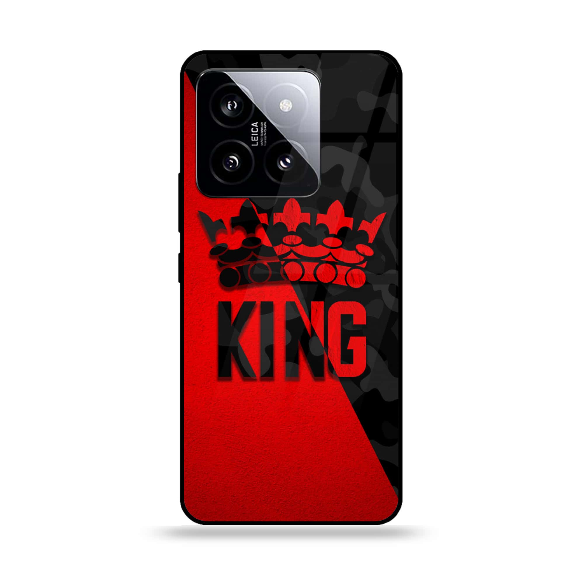 Xiaomi 14 - King 2.0 Series - Premium Printed Glass soft Bumper shock Proof Case