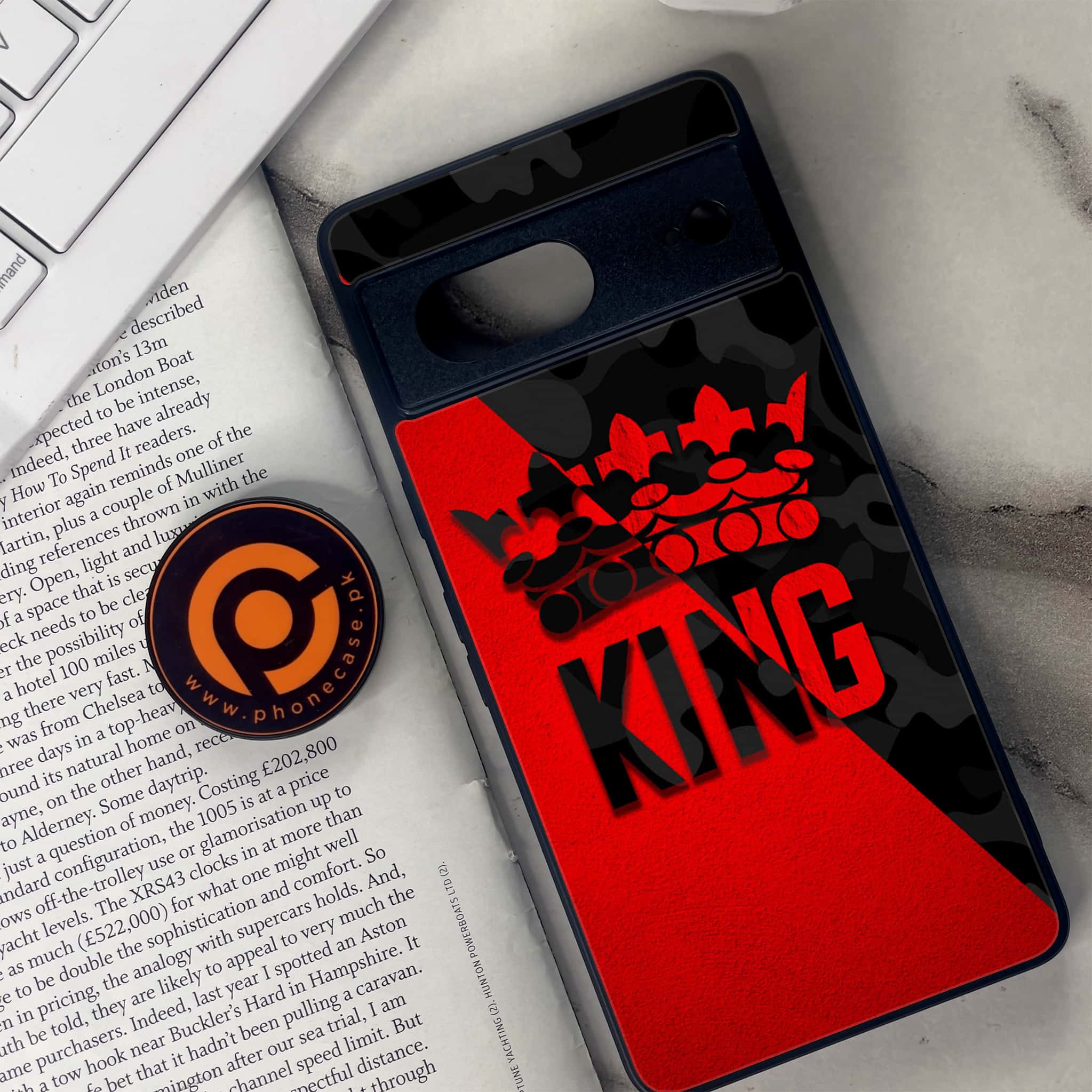 Google Pixel 7 - King Series V 2.0 - Premium Metal Printed soft Bumper Shock Proof Case
