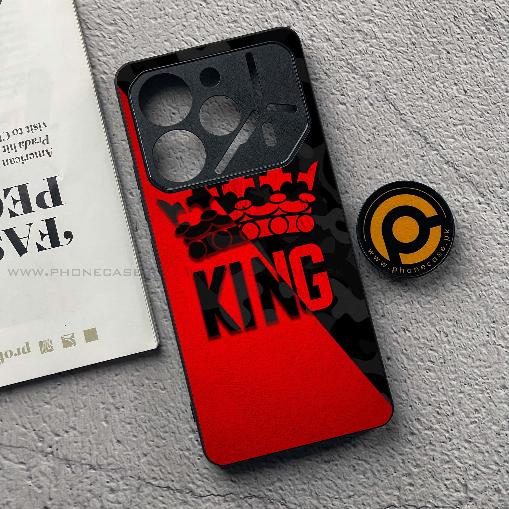 Tecno Pova 6 - King 2.0 Series - Premium Printed Glass soft Bumper shock Proof Case
