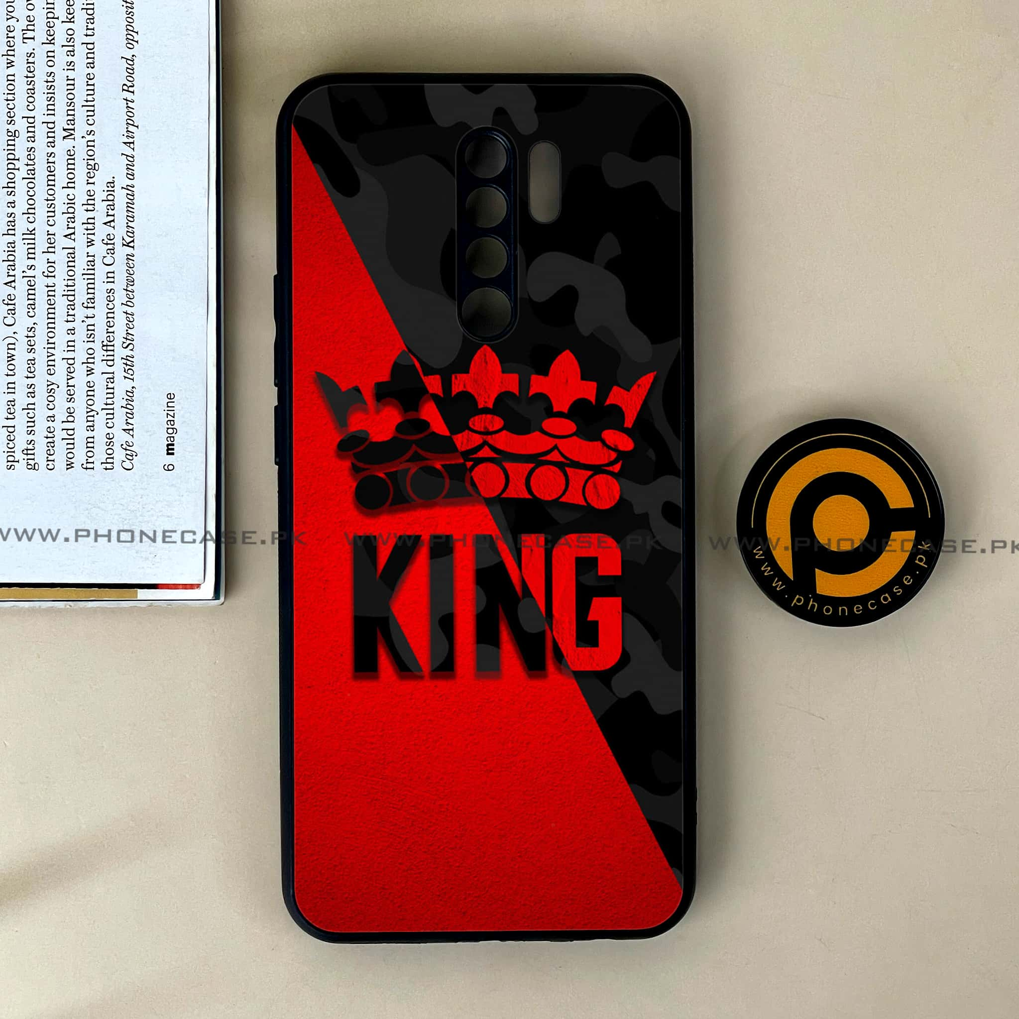 Xiaomi Redmi 9 - King Series V 2.0 - Premium Printed Glass soft Bumper shock Proof Case