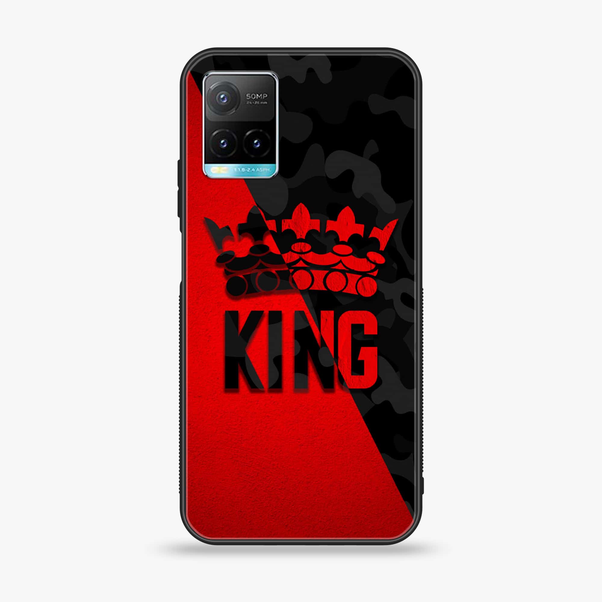 Vivo Y33T - King Series V 2.0 Series - Premium Printed Glass soft Bumper shock Proof Case