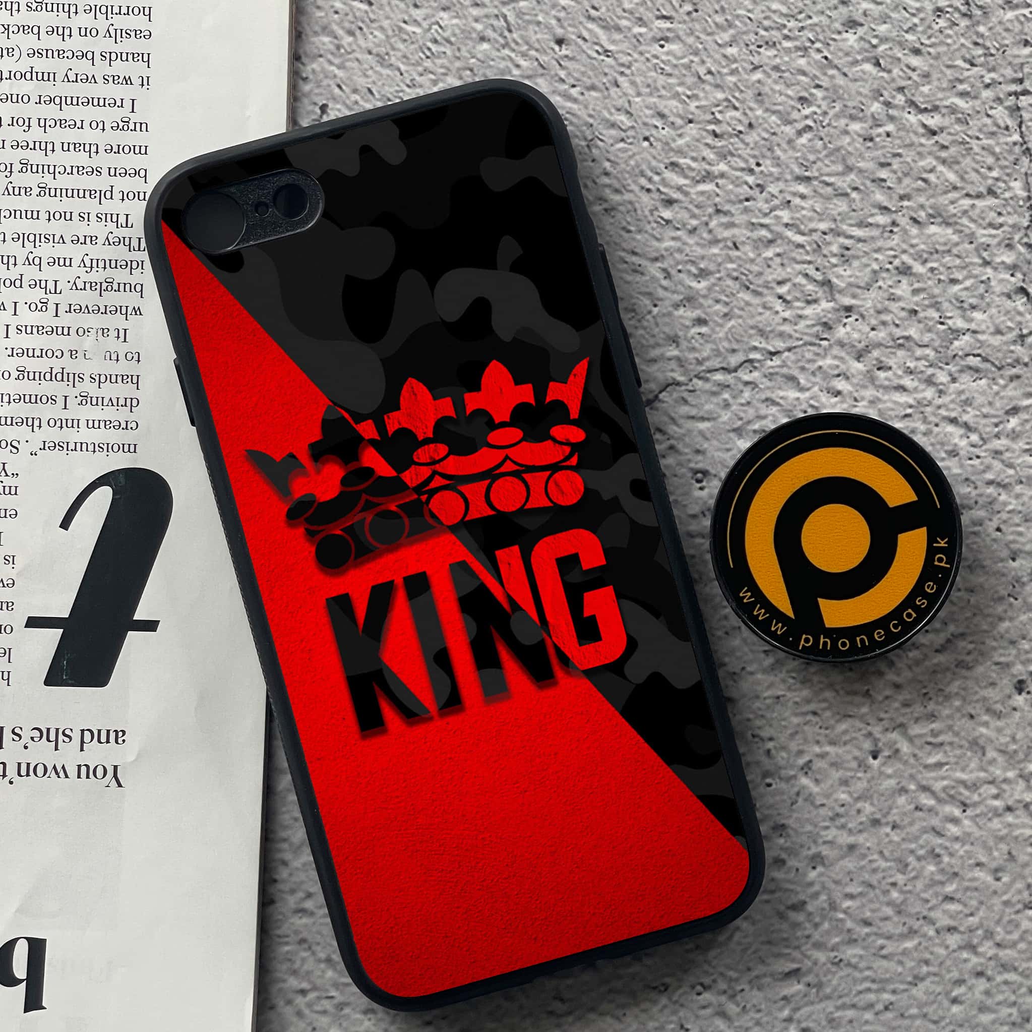 iPhone 7 / 8 - King Series V 2.0 - Premium Printed Glass soft Bumper shock Proof Case