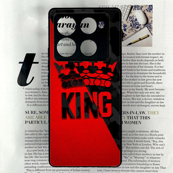 Infinix Note 40 Pro 4G - King 2.0 Design 6 - Premium Printed Glass soft Bumper shock Proof Case CS-14264 CS-14265