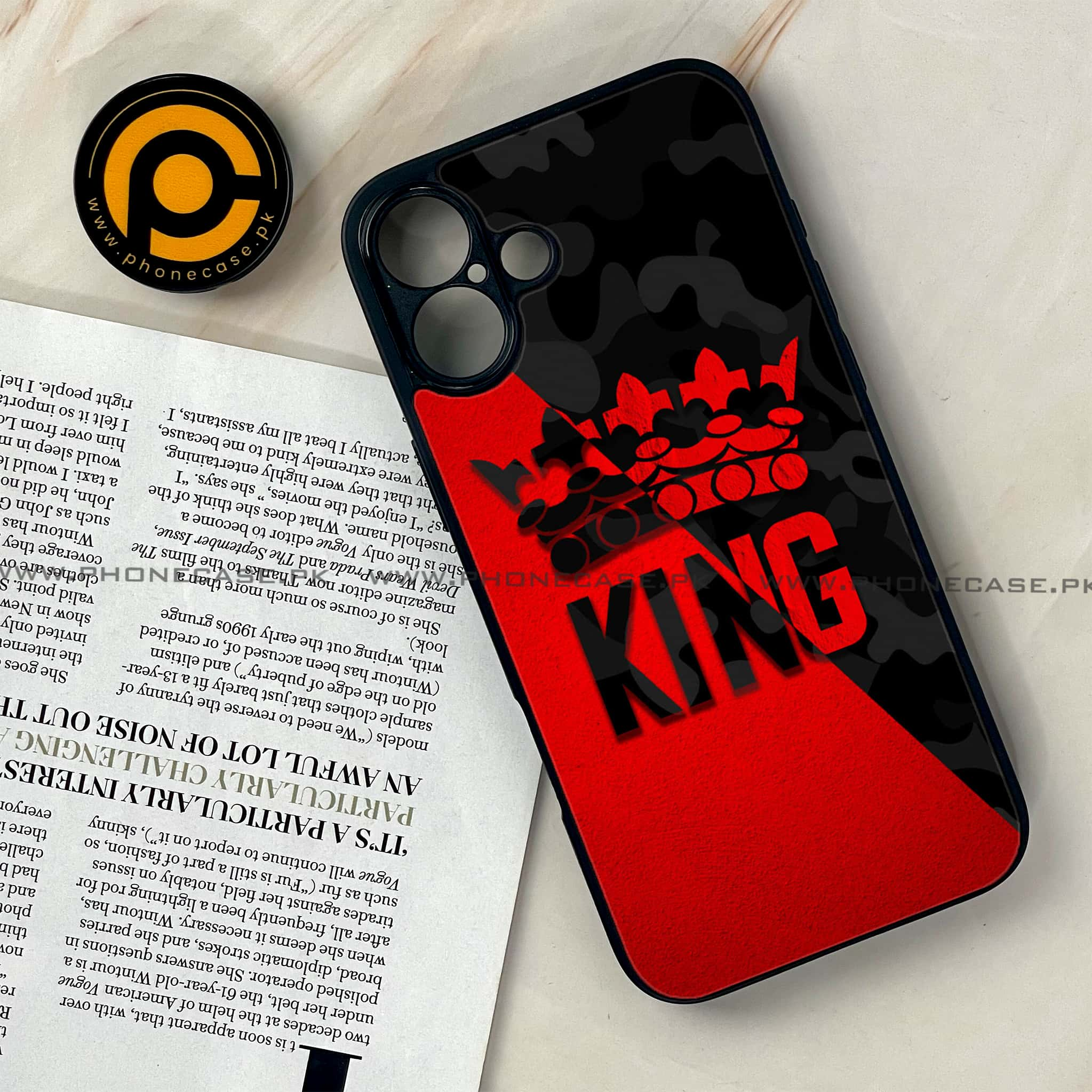 iPhone 16 Plus - King 2.0 Series - Premium Printed Glass soft Bumper shock Proof Case