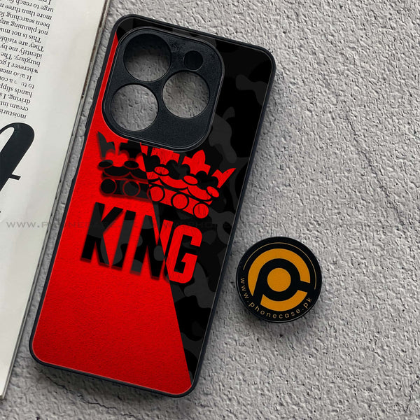 Infinix Hot 40i - King Design 6 V 2.0 - Premium Metal Printed soft Bumper shock Proof Case CS-46873