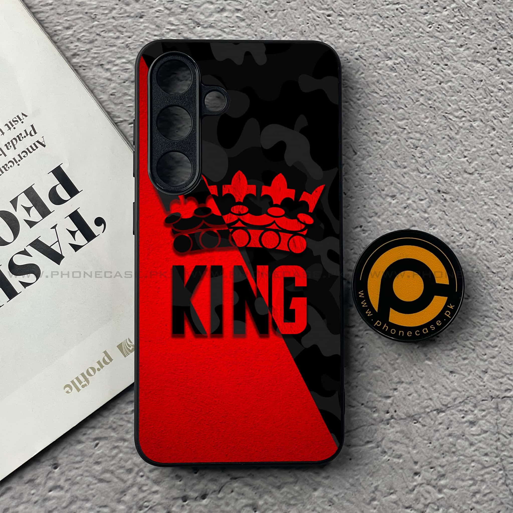 Samsung Galaxy S25 FE - King 2.0 Series - Premium Metal Printed soft Bumper shock Proof Case