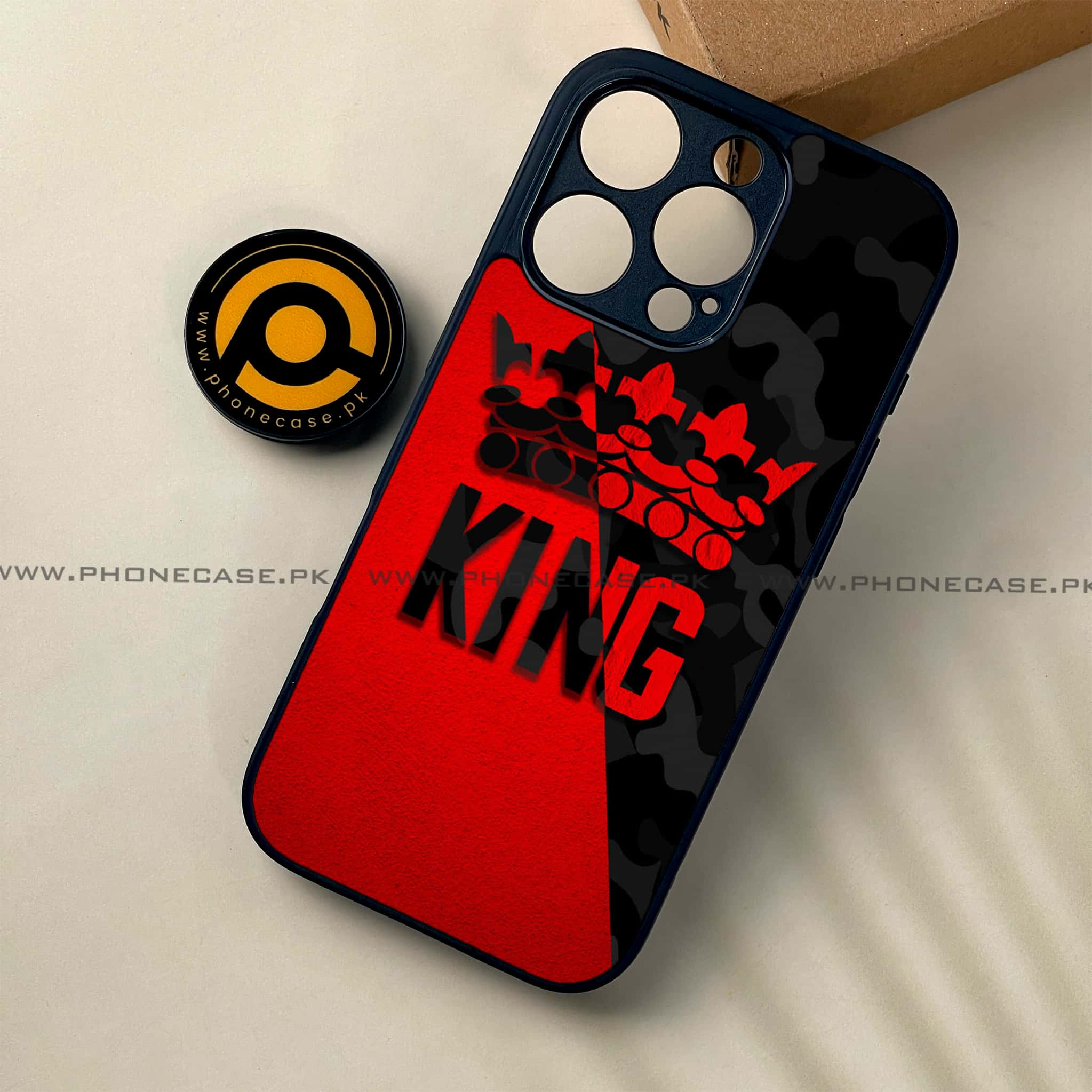 iPhone 16 Pro - King 2.0 Series - Premium Printed Glass soft Bumper shock Proof Case