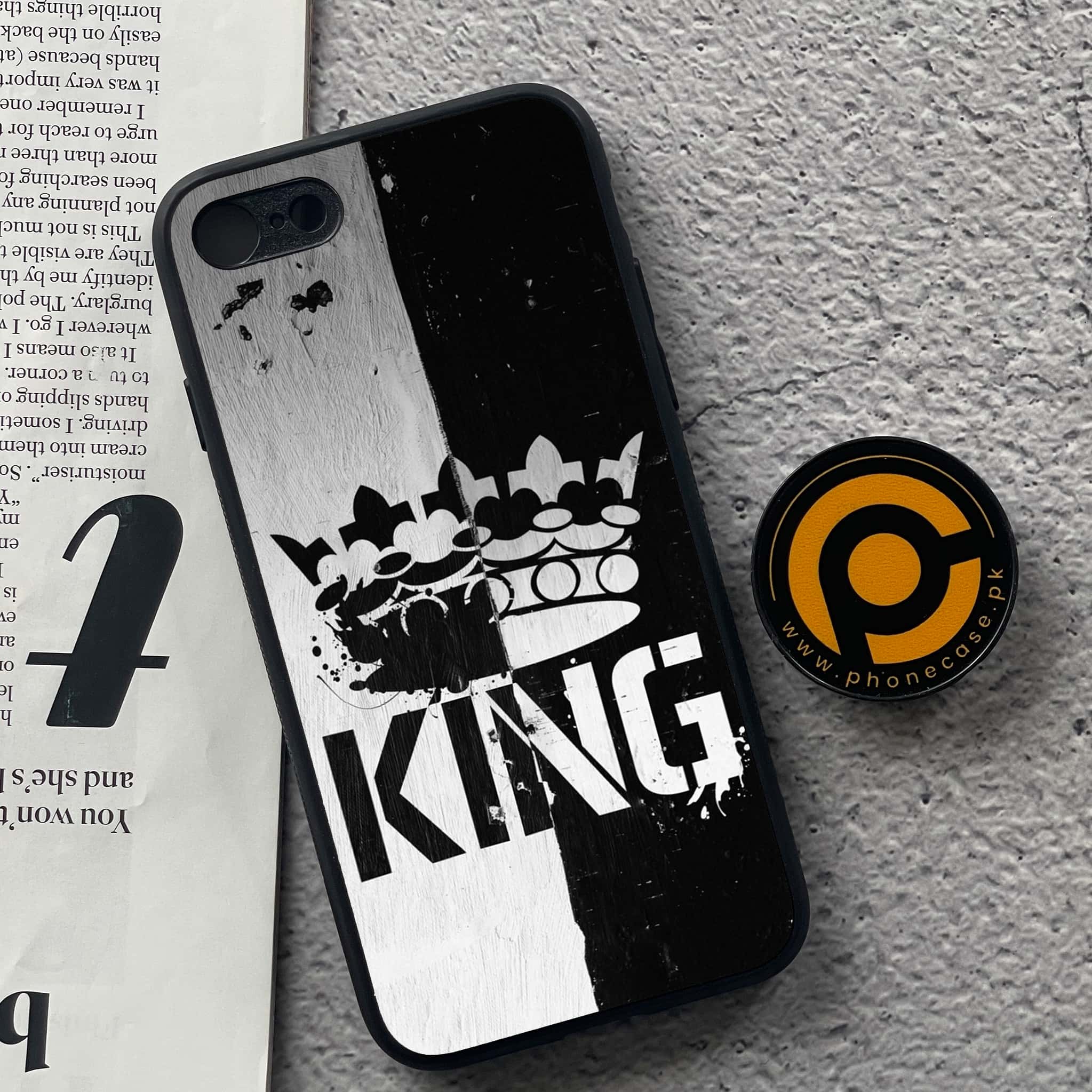 iPhone 7 / 8 - King Series V 2.0 - Premium Printed Glass soft Bumper shock Proof Case