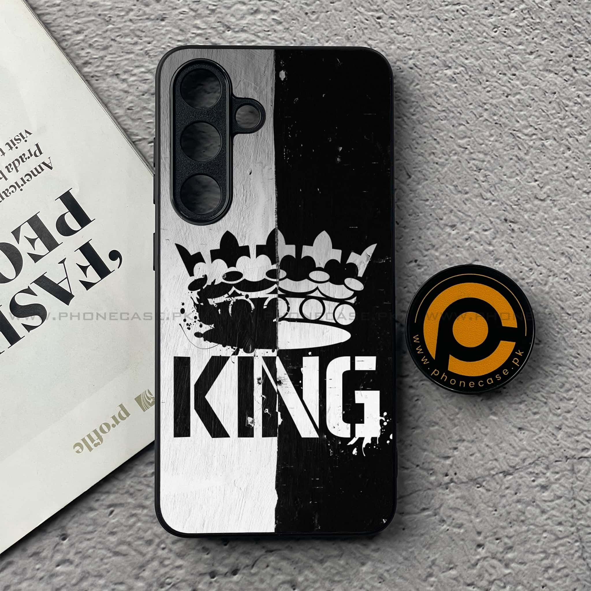 Samsung Galaxy S25 FE - King 2.0 Series - Premium Metal Printed soft Bumper shock Proof Case