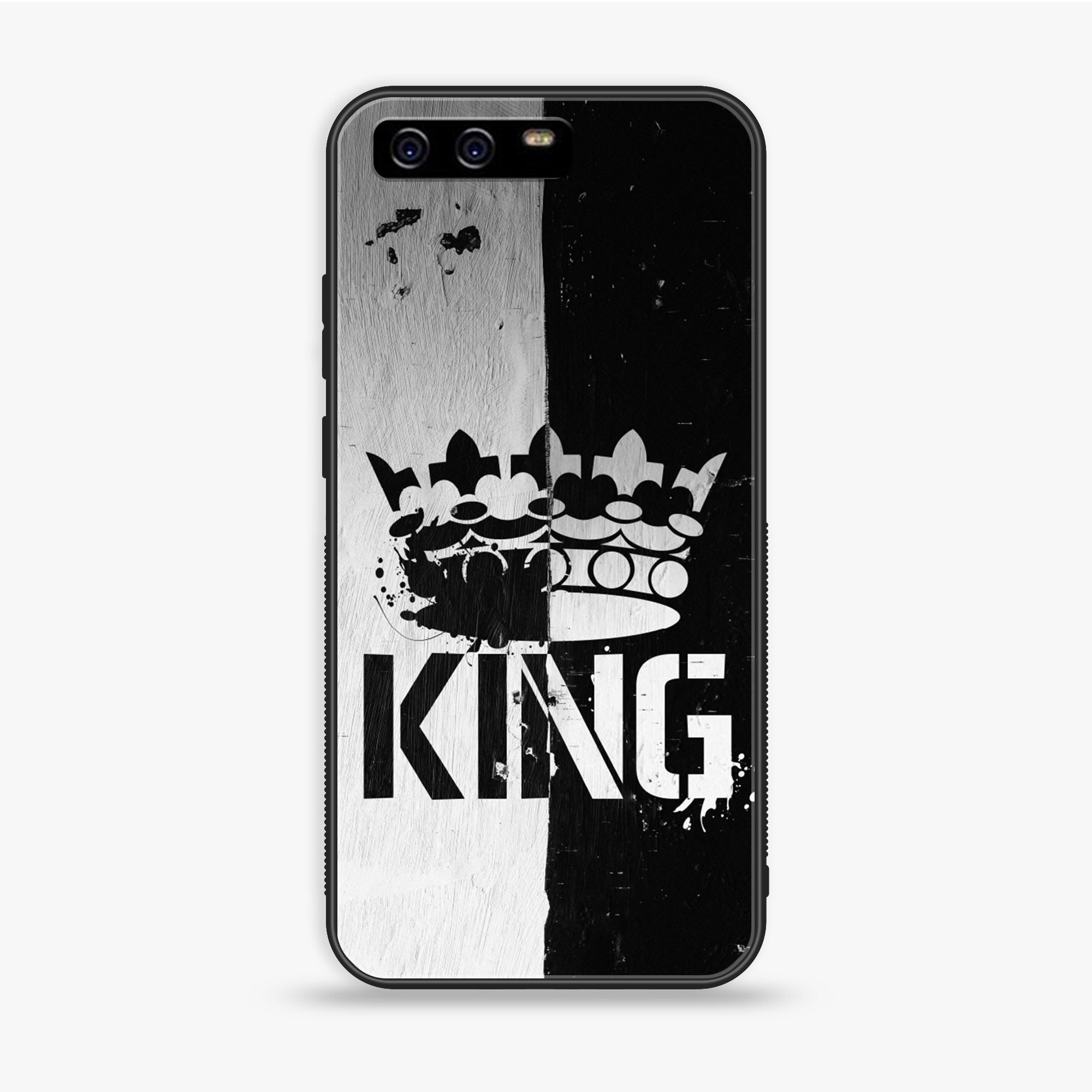 Huawei P10 Plus - King 2.0 Series - Premium Printed Glass soft Bumper shock Proof Case