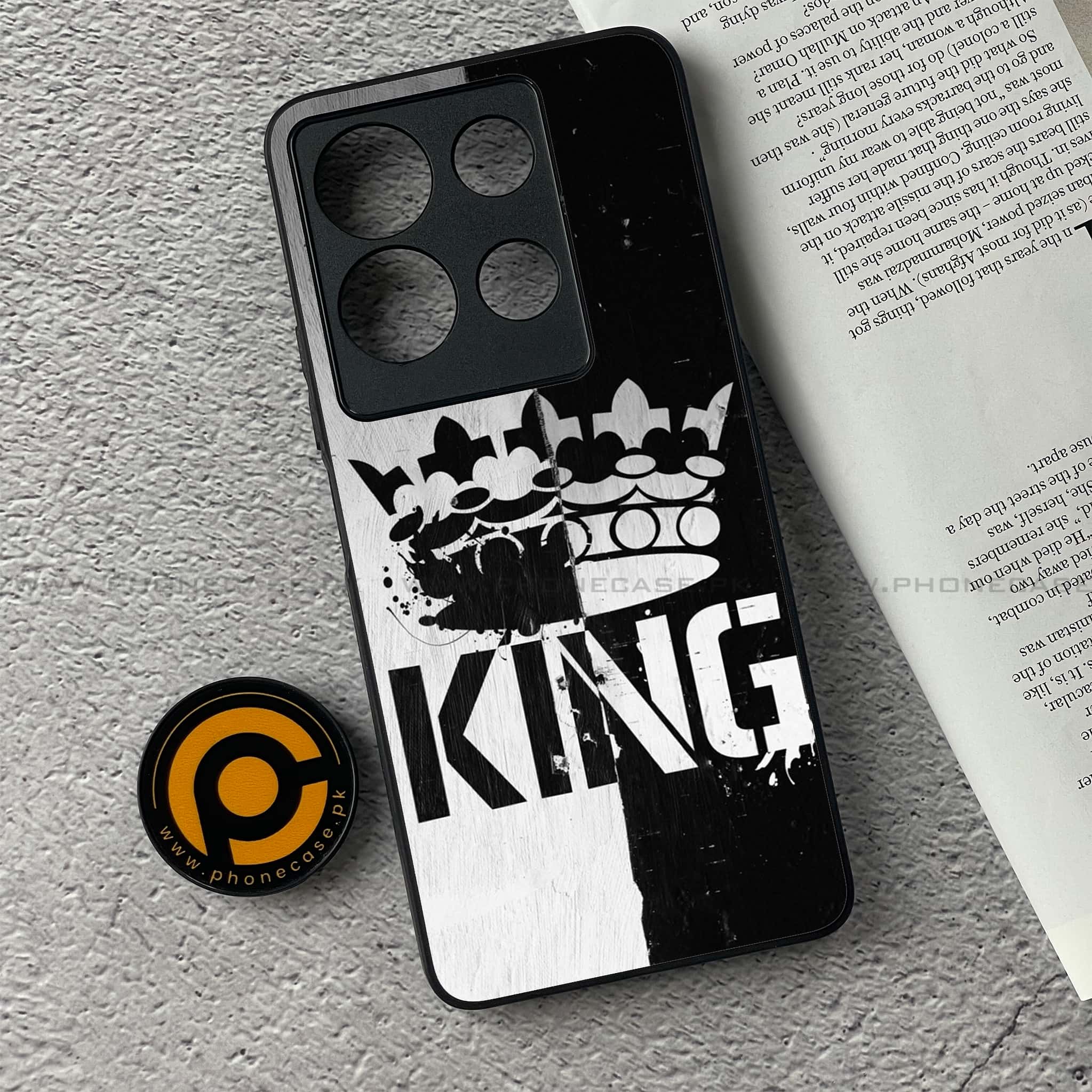 Infinix Note 30 - King Series V 2.0 Series - Premium Printed Glass soft Bumper shock Proof Case