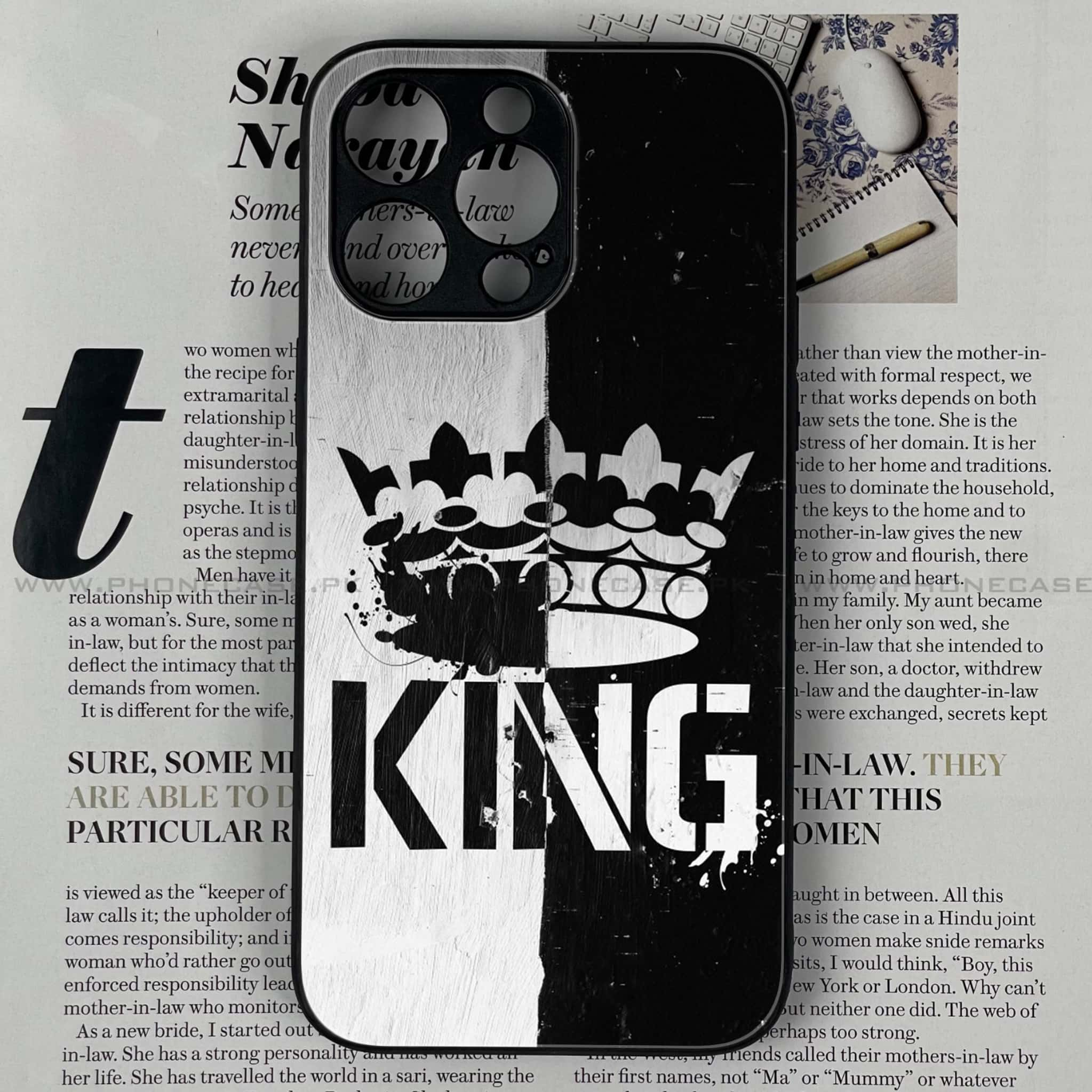 iPhone 15 Pro Max - King Series V 2.0 - Premium Printed Glass soft Bumper shock Proof Case