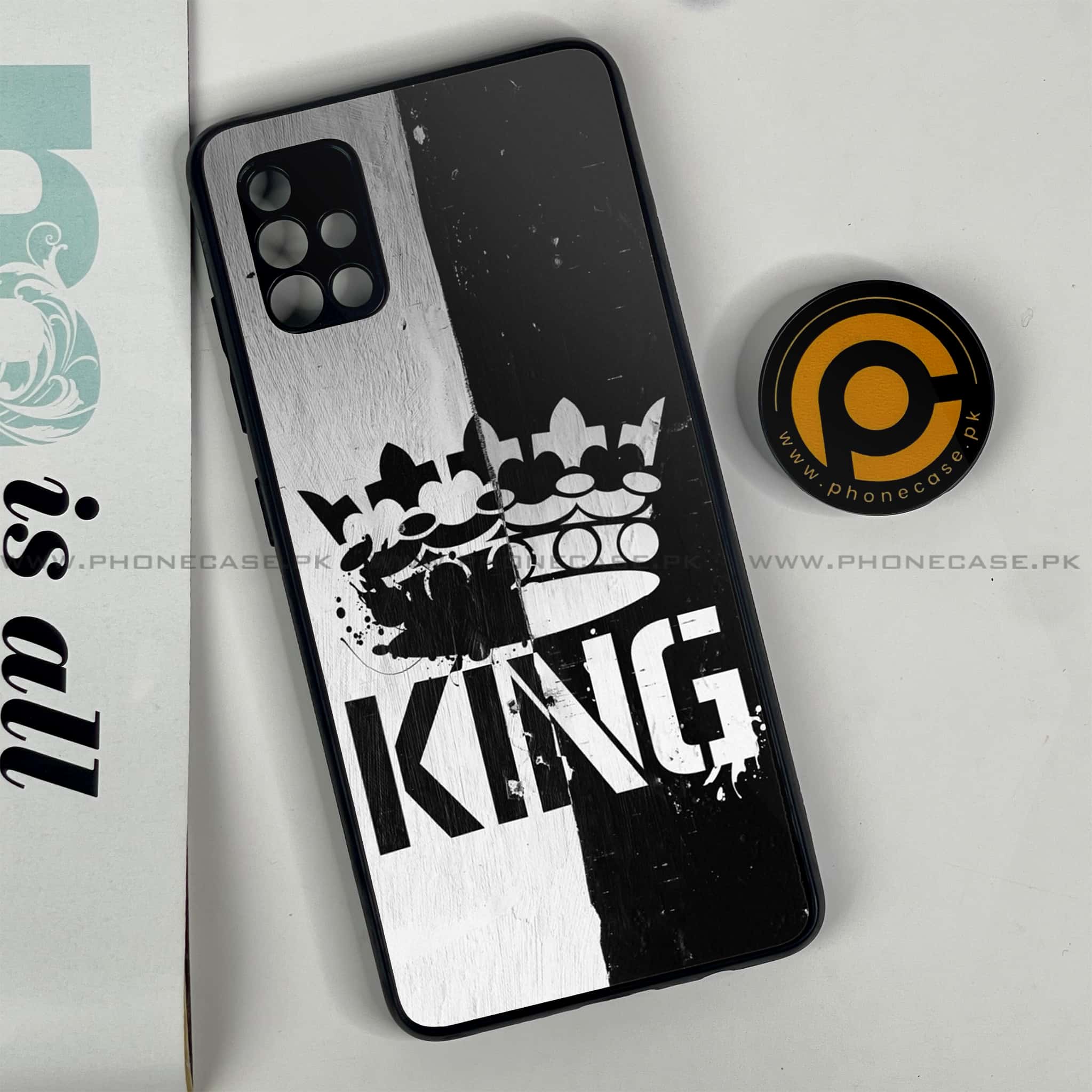 Samsung Galaxy A51 - King Series V 2.0  Series - Premium Printed Glass soft Bumper shock Proof Case