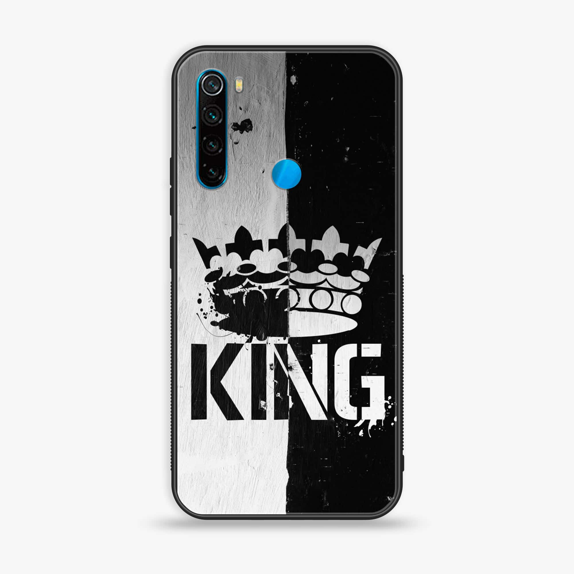 Redmi Note 8 - King Series V 2.0 - Premium Printed Glass soft Bumper shock Proof Case