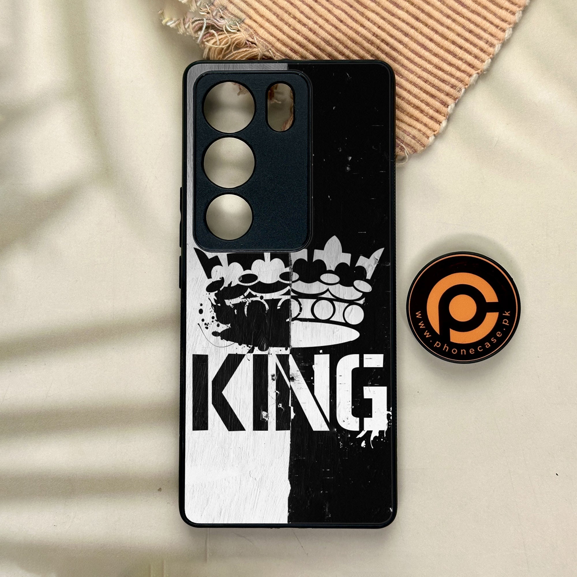 Vivo V29 - King Series V 2.0 - Premium Printed Glass soft Bumper shock Proof Case