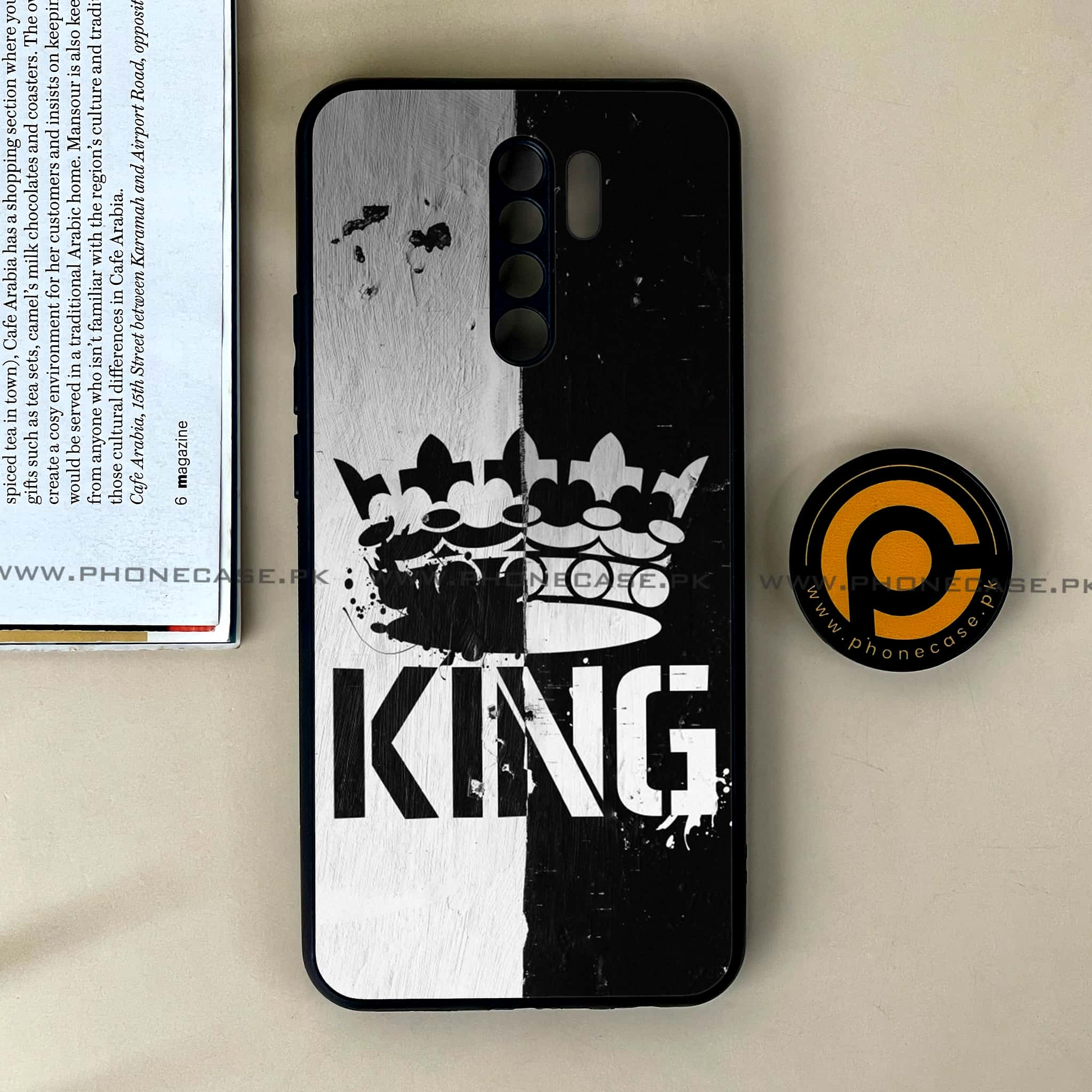 Xiaomi Redmi 9 - King Series V 2.0 - Premium Printed Glass soft Bumper shock Proof Case