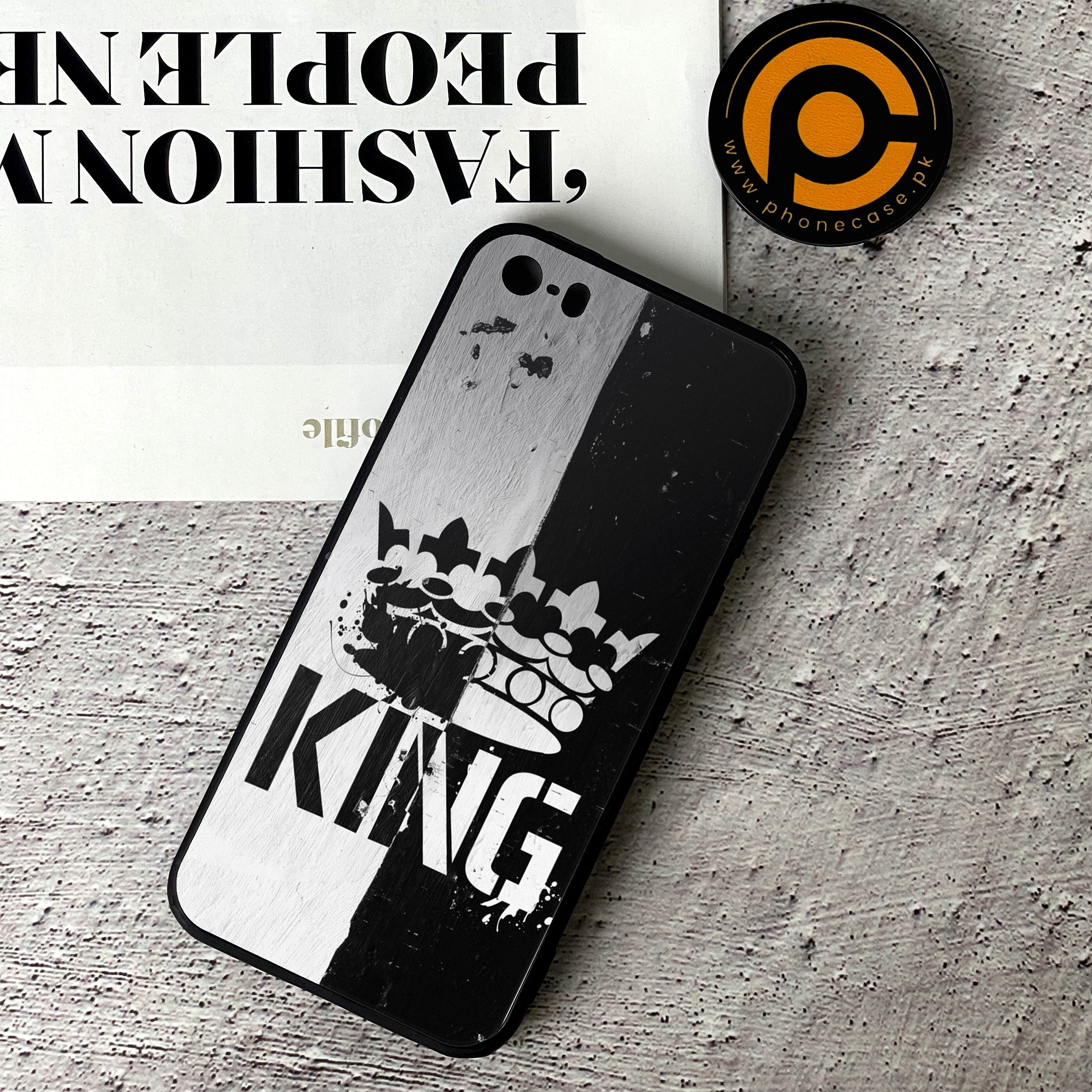 iPhone 5/5c/5s - King 2.0 Series - Premium Printed Glass soft Bumper shock Proof Case