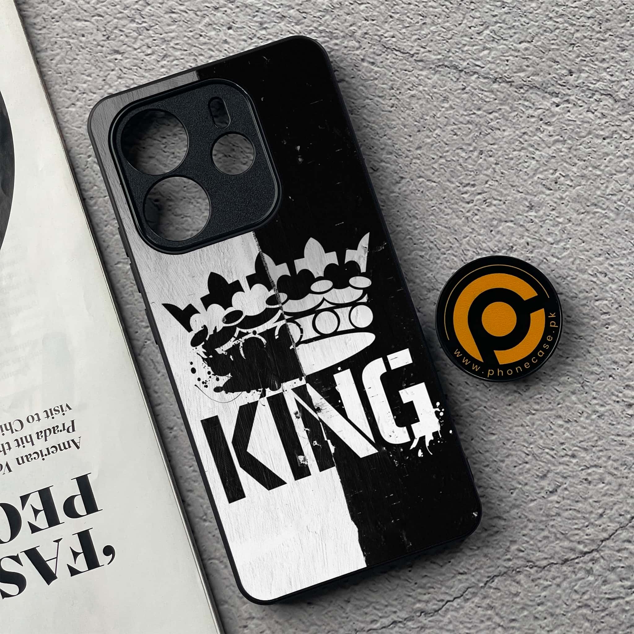 Xiaomi Redmi Note 14 - King 2.0 Series - Premium Printed Glass soft Bumper shock Proof Case