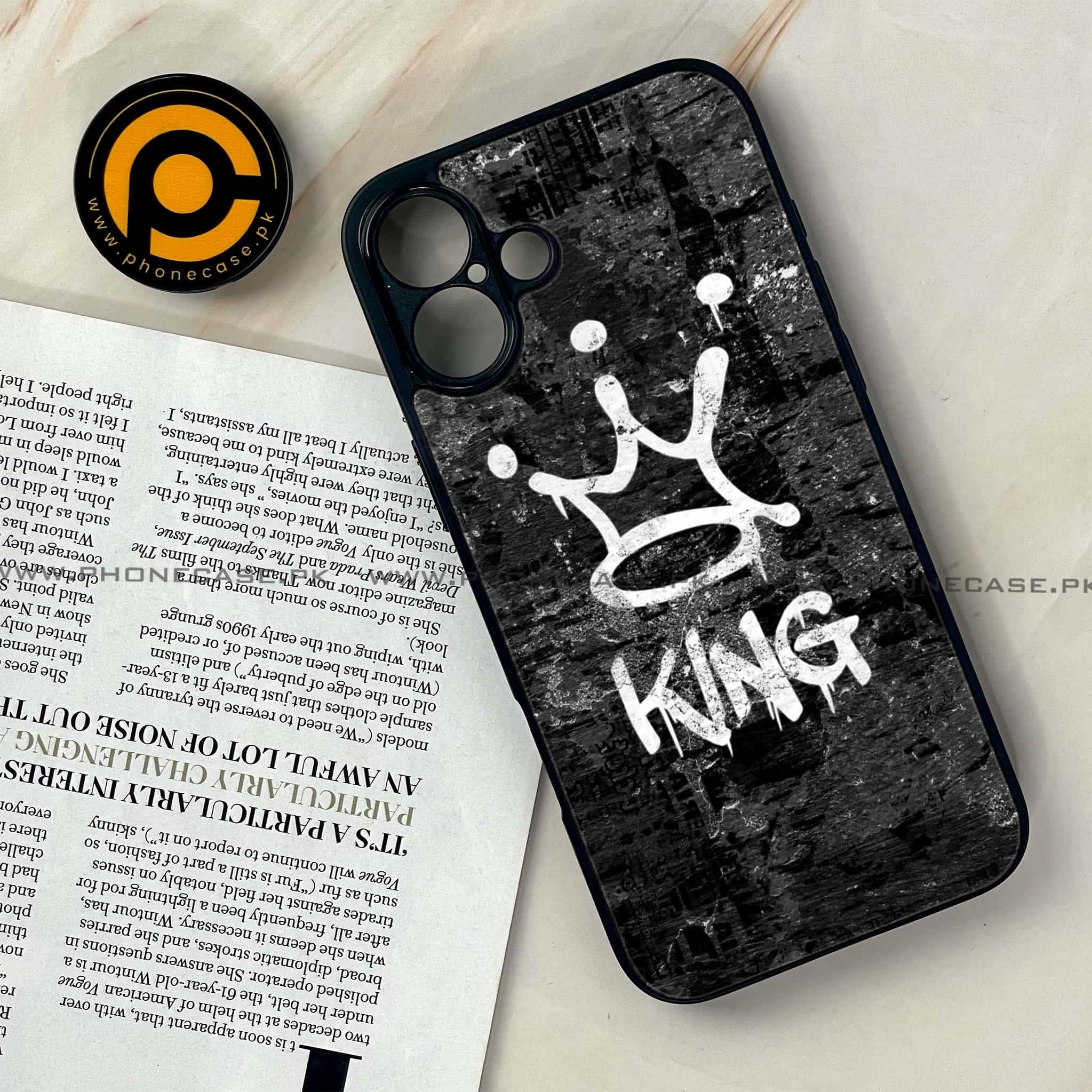 iPhone 16 Plus - King 2.0 Series - Premium Printed Glass soft Bumper shock Proof Case