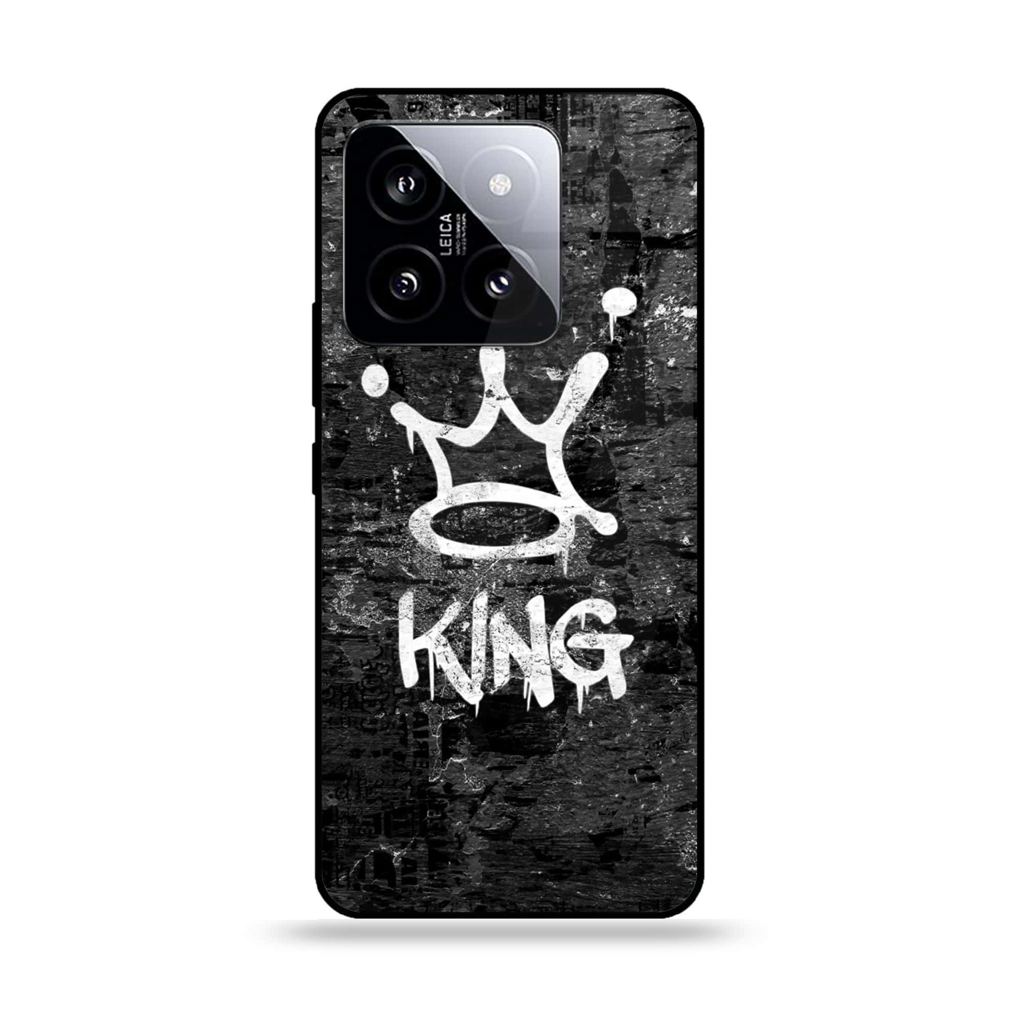 Xiaomi 14 - King 2.0 Series - Premium Printed Glass soft Bumper shock Proof Case