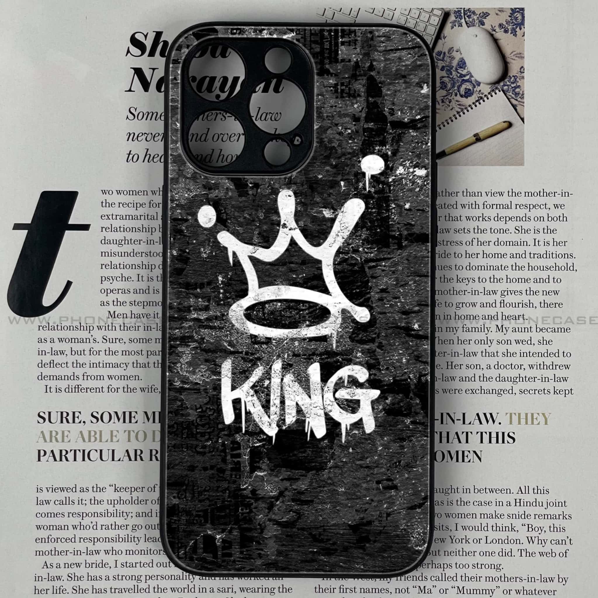 iPhone 15 Pro - King Series V 2.0 - Premium Printed Glass soft Bumper shock Proof Case