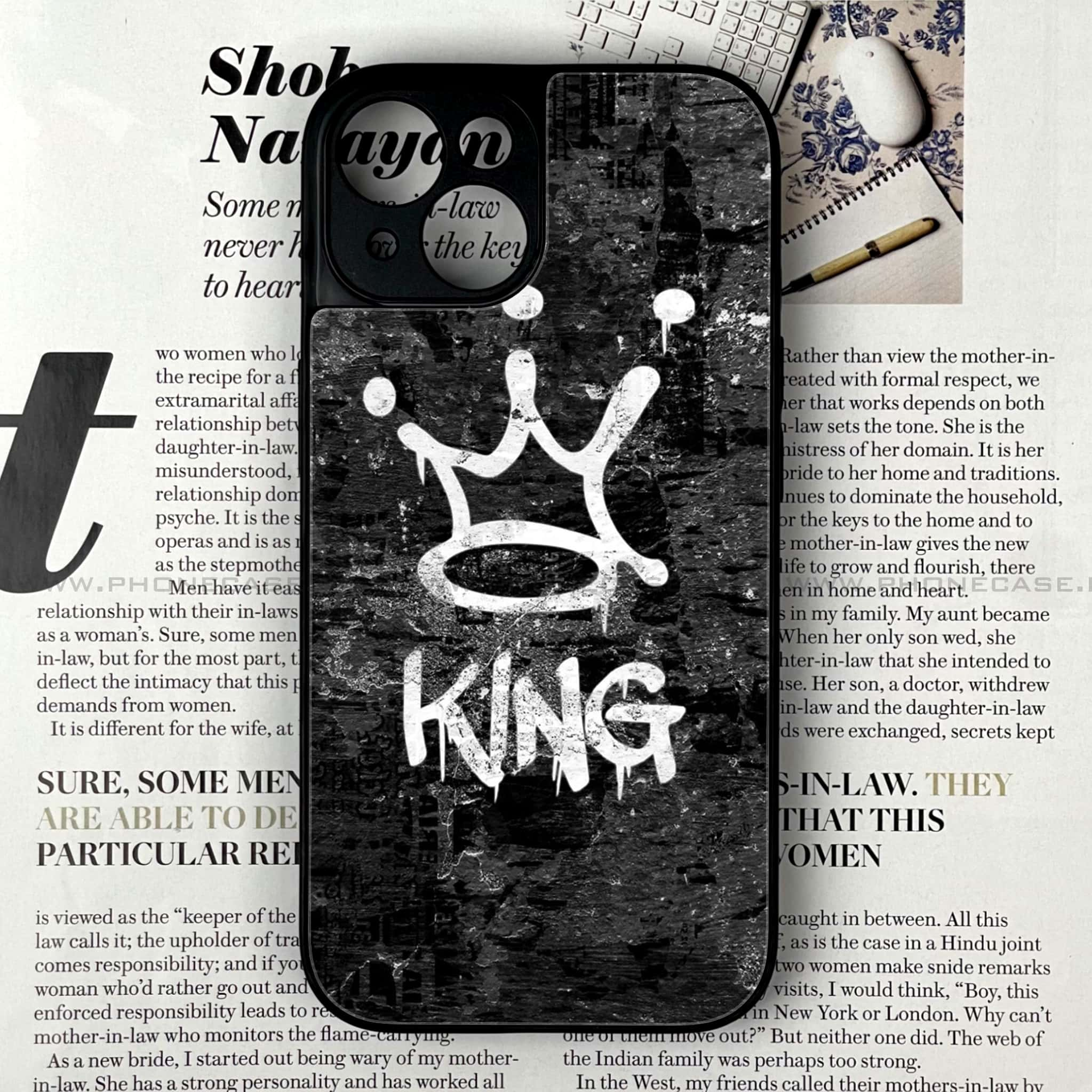 iPhone 15 Plus - King Series V 2.0 - Premium Printed Glass soft Bumper shock Proof Case