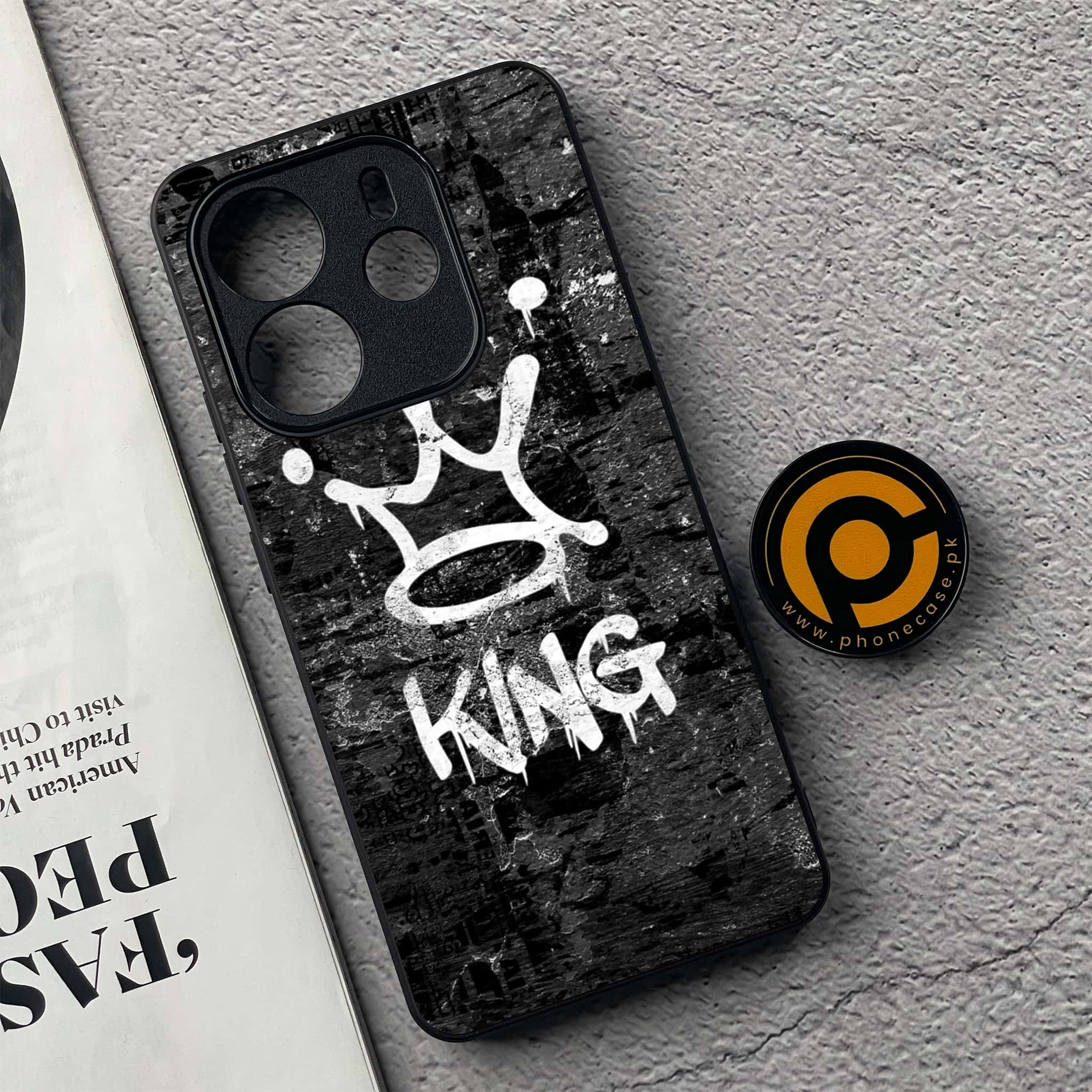 Xiaomi Redmi Note 14 - King 2.0 Series - Premium Printed Glass soft Bumper shock Proof Case
