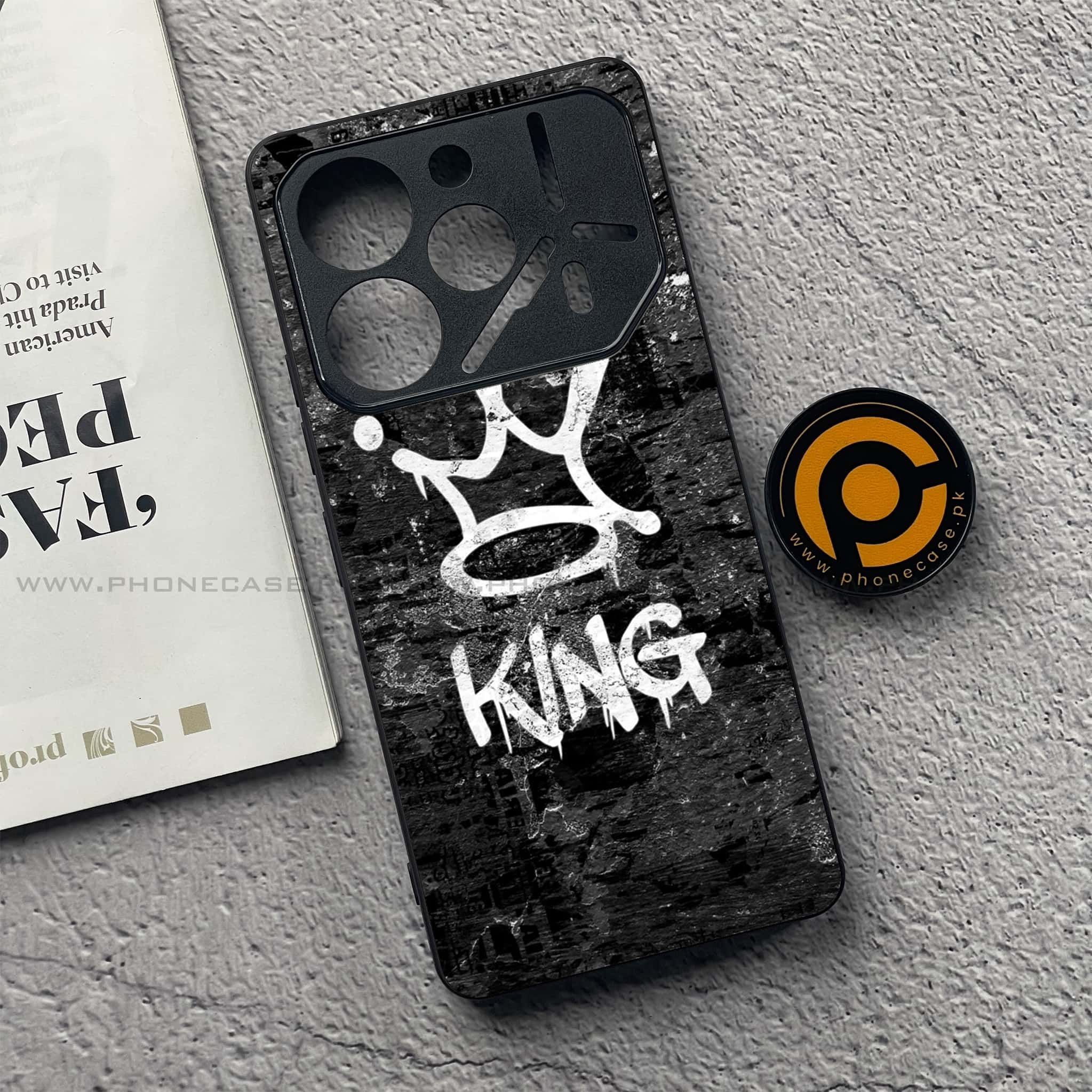 Tecno Pova 6 - King 2.0 Series - Premium Printed Glass soft Bumper shock Proof Case