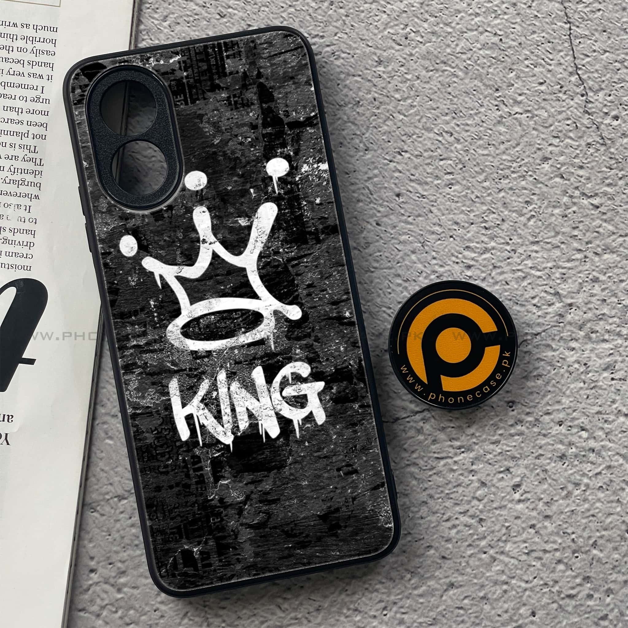 Oppo A18 4G - King 2.0 Series - Premium Printed Glass soft Bumper shock Proof Case