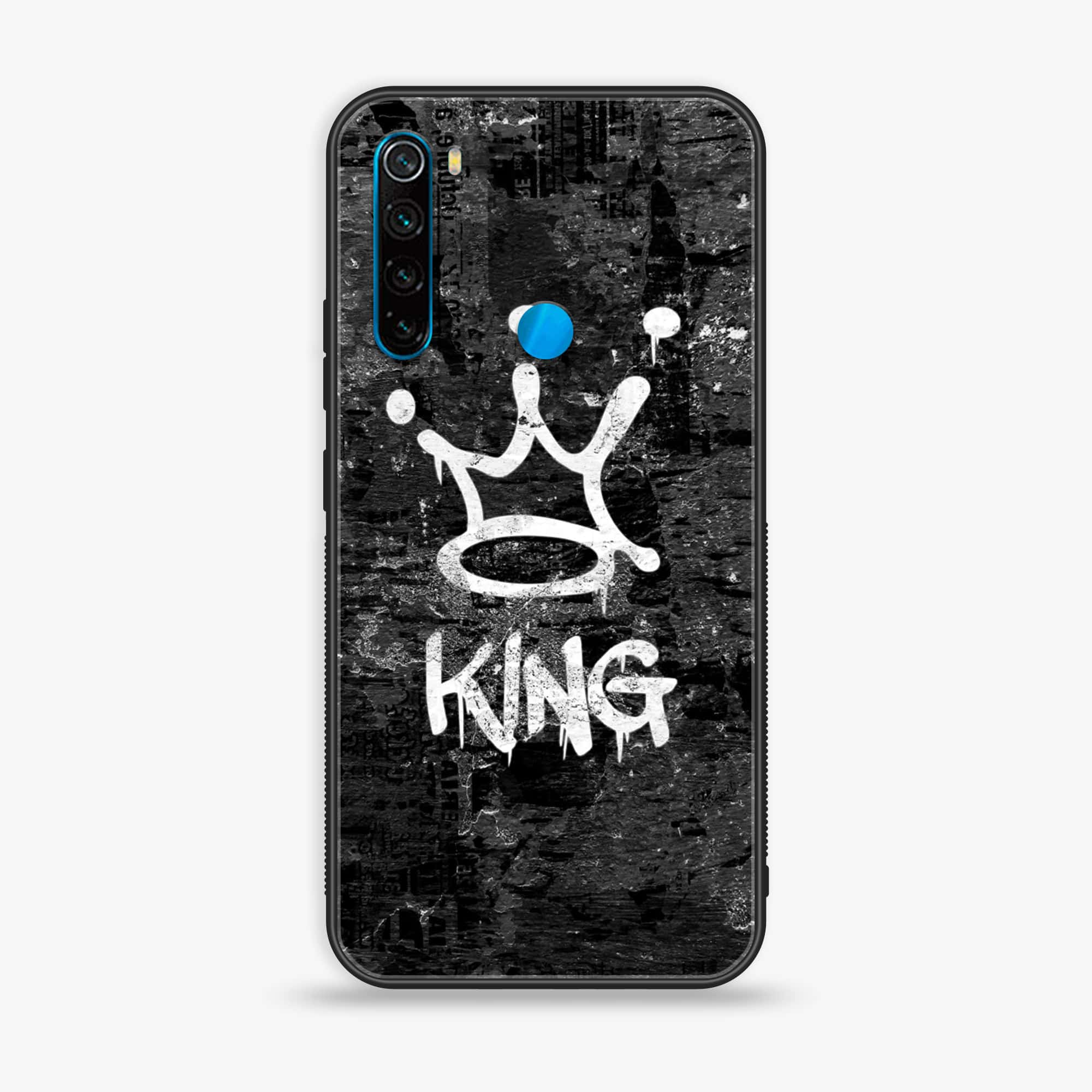 Redmi Note 8 - King Series V 2.0 - Premium Printed Glass soft Bumper shock Proof Case