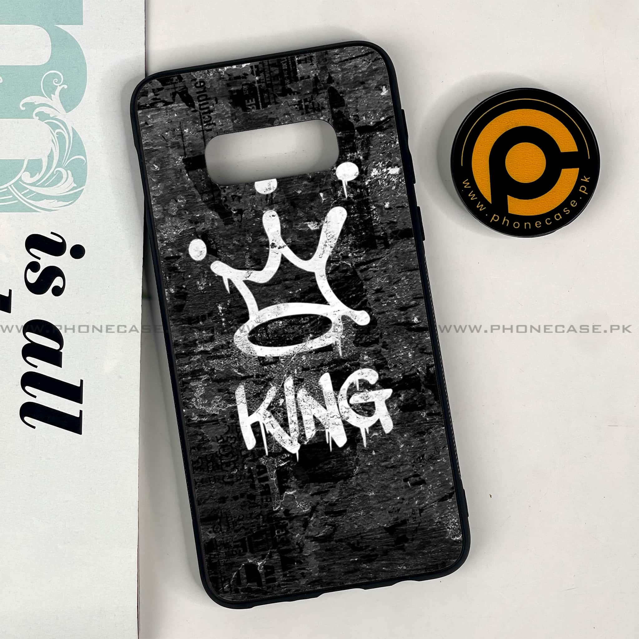 Galaxy S10e - King 2.0 Series - Premium Printed Glass soft Bumper shock Proof Case