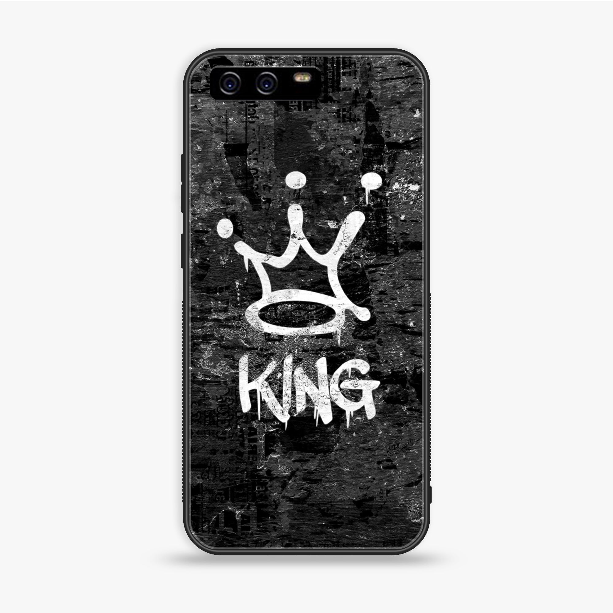 Huawei P10 Plus - King 2.0 Series - Premium Printed Glass soft Bumper shock Proof Case