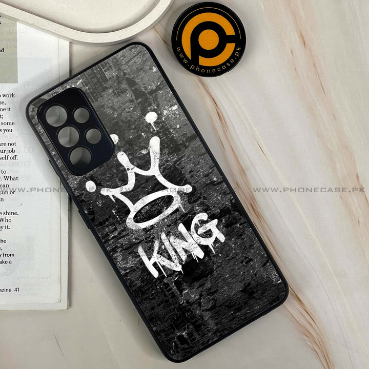 Samsung Galaxy A32 4G- King Series V 2.0 Design 8 - Premium Printed Glass soft Bumper shock Proof Case CS-19651