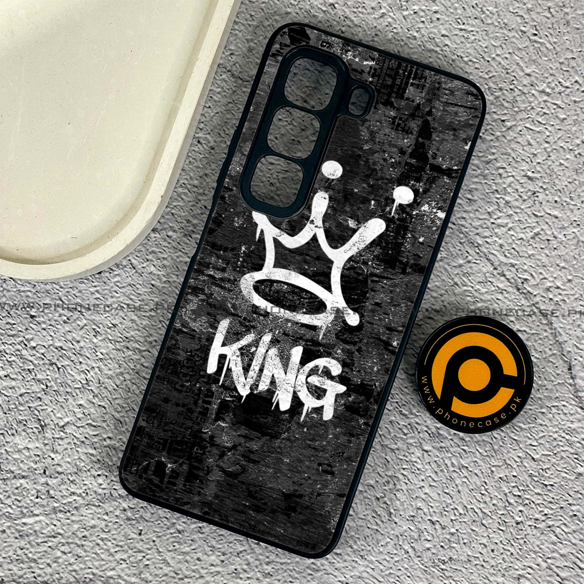 Infinix Hot 50 Pro - King 2.0 Series - Premium Printed Glass soft Bumper shock Proof Case