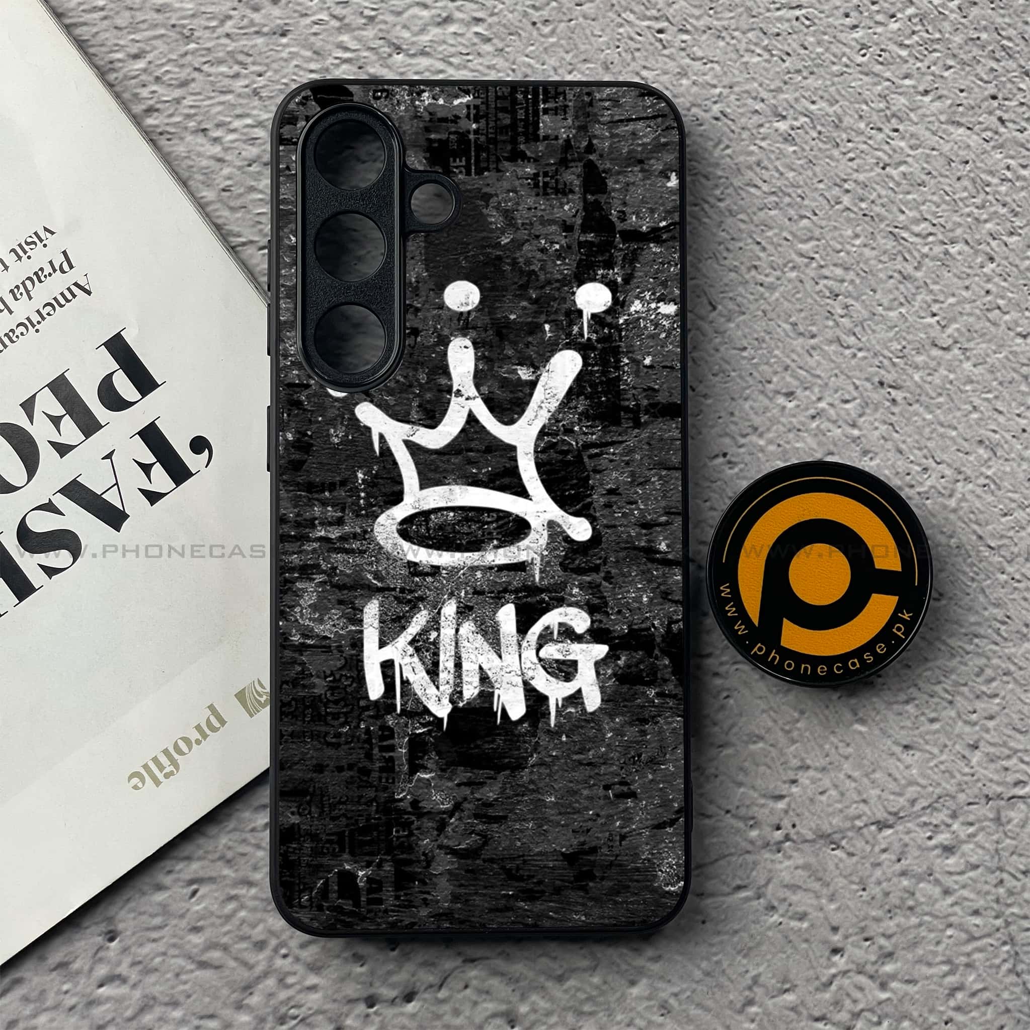 Samsung Galaxy S25 FE - King 2.0 Series - Premium Metal Printed soft Bumper shock Proof Case