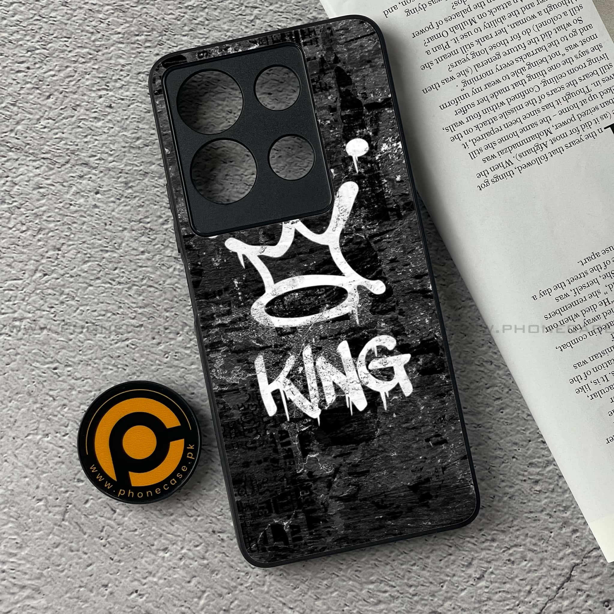 Infinix Note 30 - King Series V 2.0 Series - Premium Printed Glass soft Bumper shock Proof Case