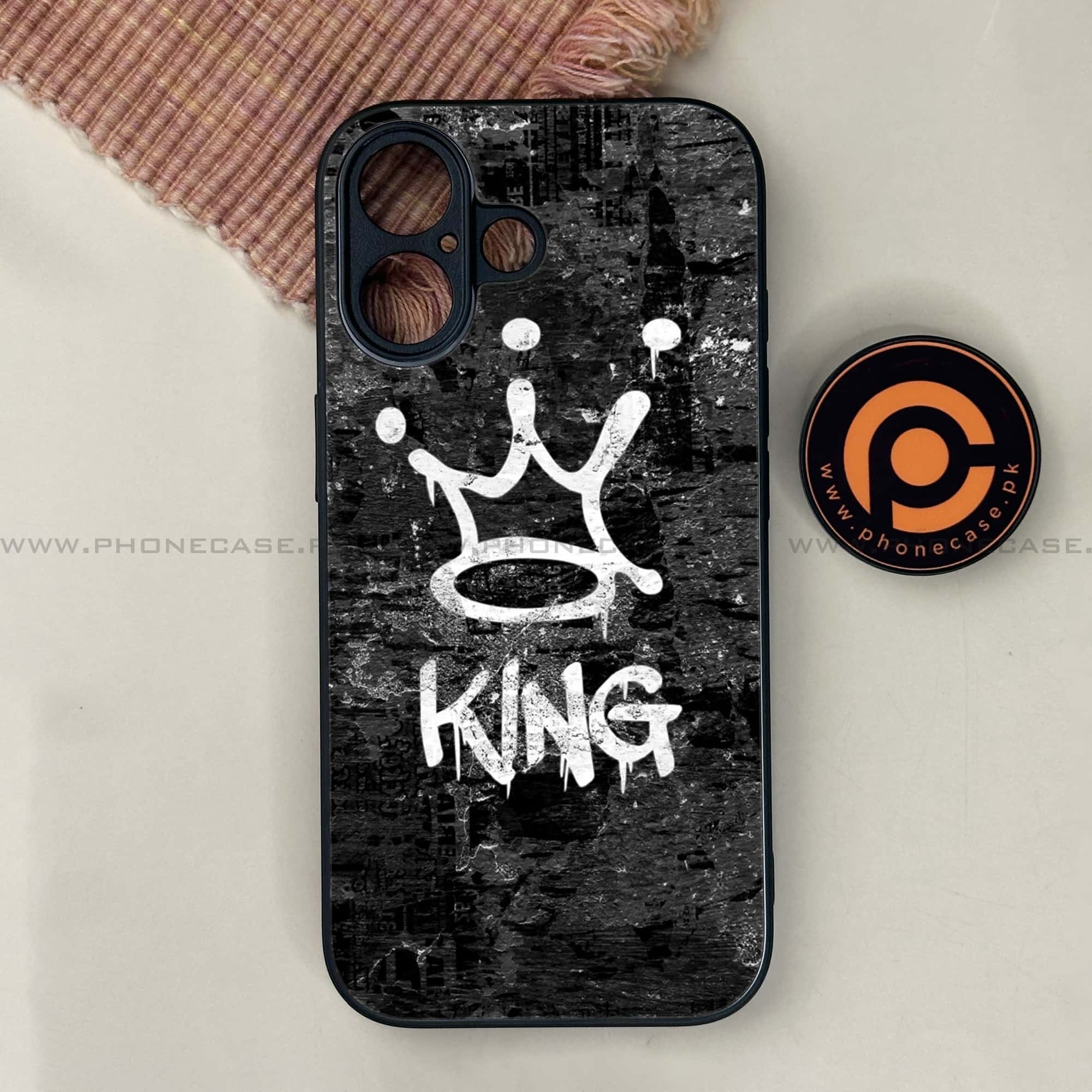iPhone 17 - King 2.0 Series - Premium Printed Glass soft Bumper shock Proof Case