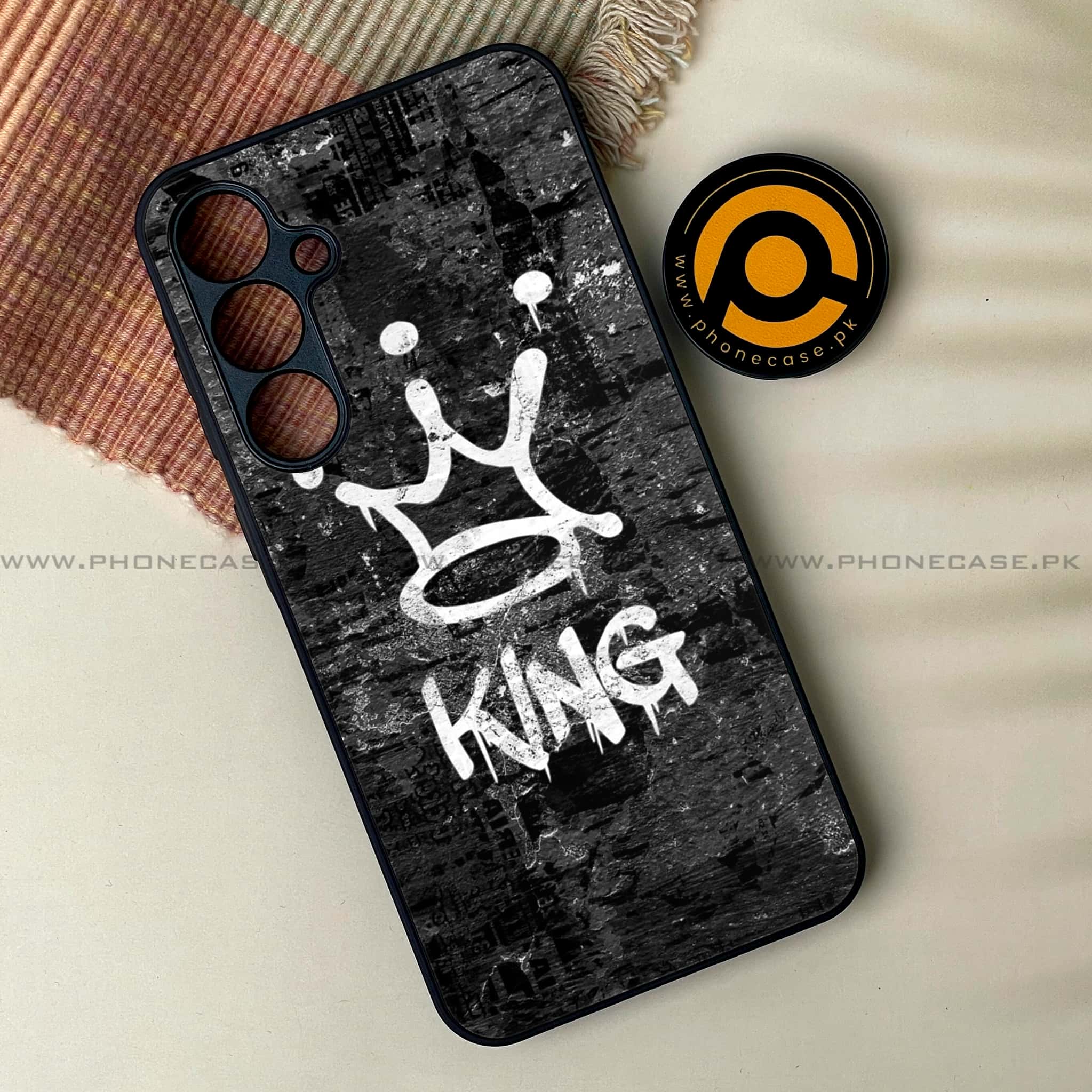 Samsung Galaxy A34 - King 2.0 Series - Premium Printed Glass soft Bumper shock Proof Case