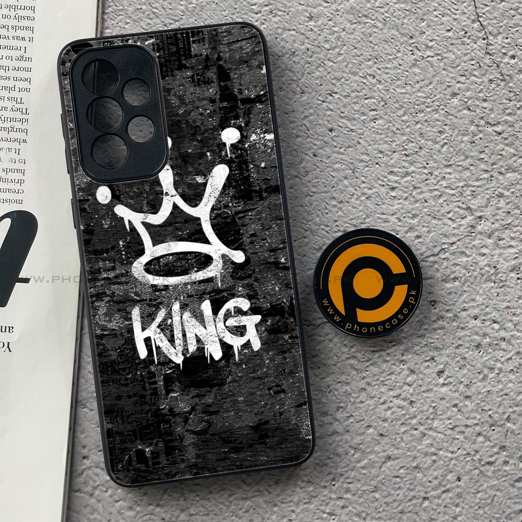 Samsung Galaxy A33 - King V 2.0 Series - Premium Printed Glass soft Bumper shock Proof Case
