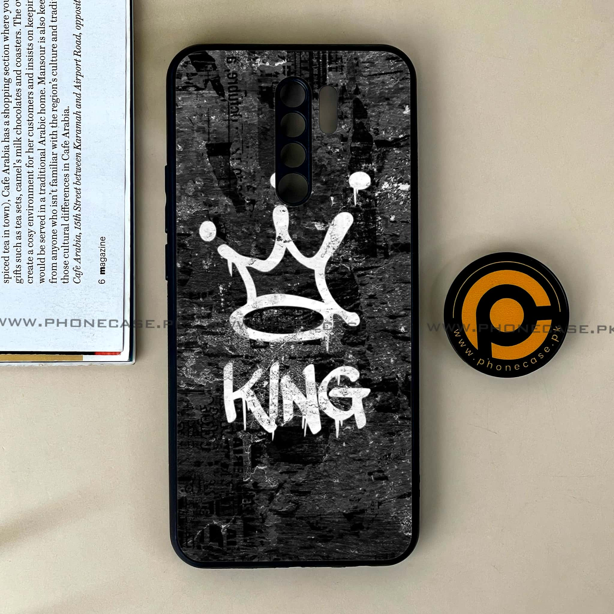 Xiaomi Redmi 9 - King Series V 2.0 - Premium Printed Glass soft Bumper shock Proof Case