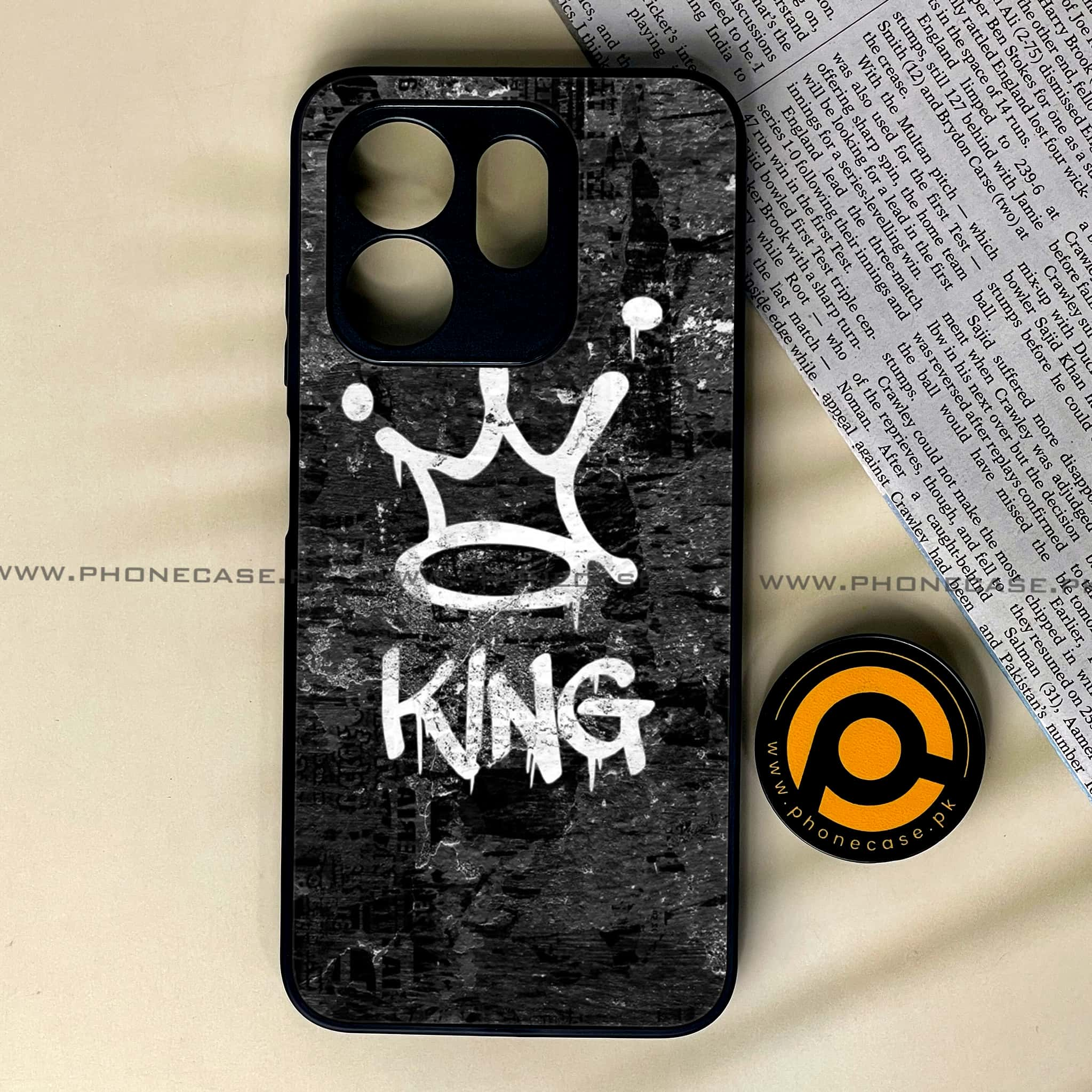 Infinix Hot 50i - King V 2.0 Series - Premium Printed Glass soft Bumper shock Proof Case